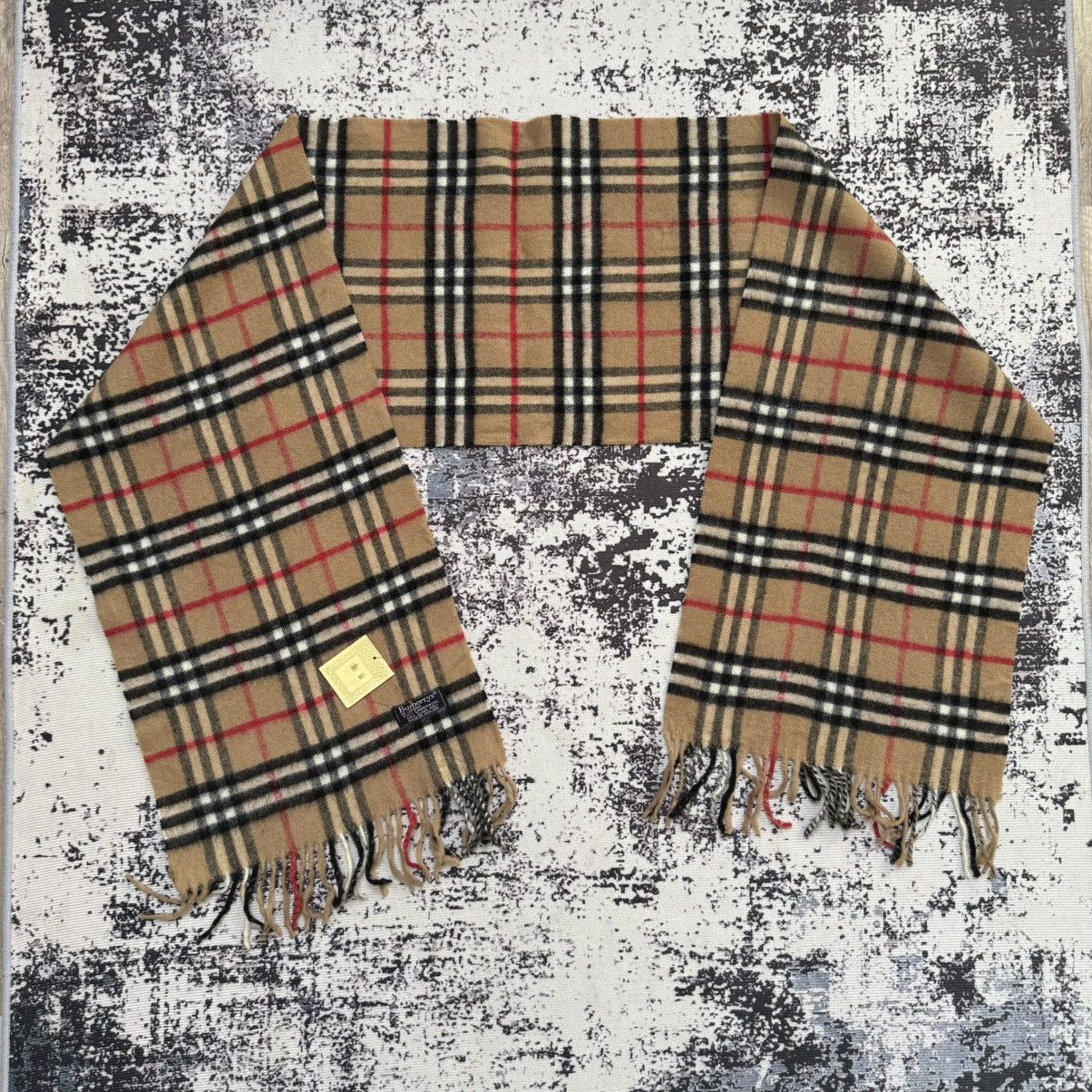 Burberry × Vintage NEW Burberry scarf full pattern vintage lambswool london Size ONE SIZE - 2 Thumbnail