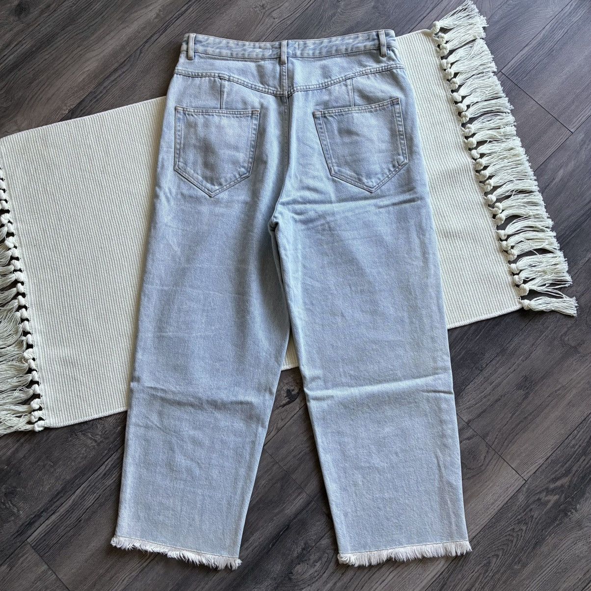 Isabel Marant Etoile Isabel Marant High-Waisted Wide Leg Light Blue Washed Jeans Size 34" / US 12 / IT 48 - 10 Thumbnail