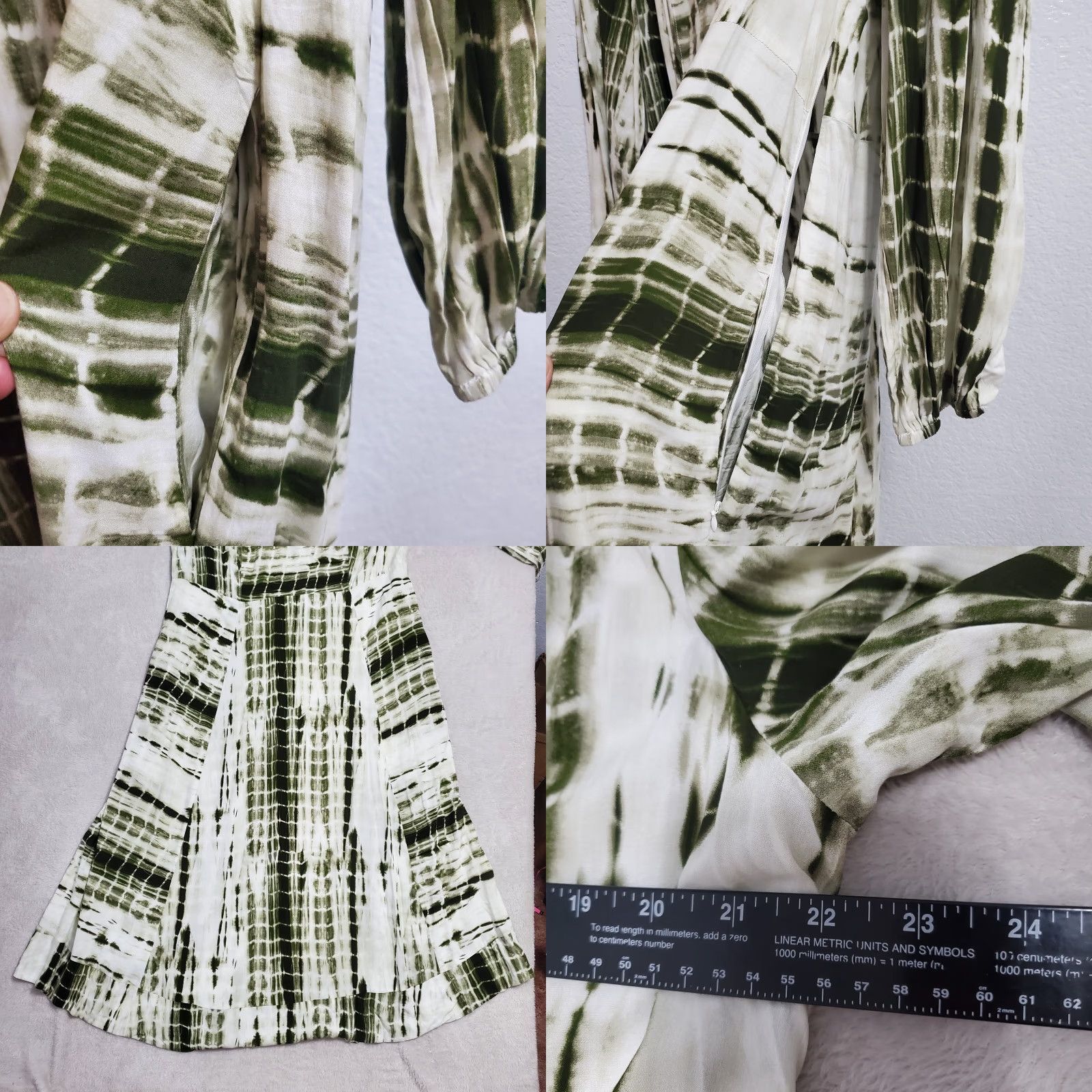 Soft Surroundings VINTAGE Soft Surroundings Melody Maxi Dress Women 1X Green Tie Dye Pockets Side Zip Boho Size XL / US 12-14 / IT 48-50 - 8 Thumbnail