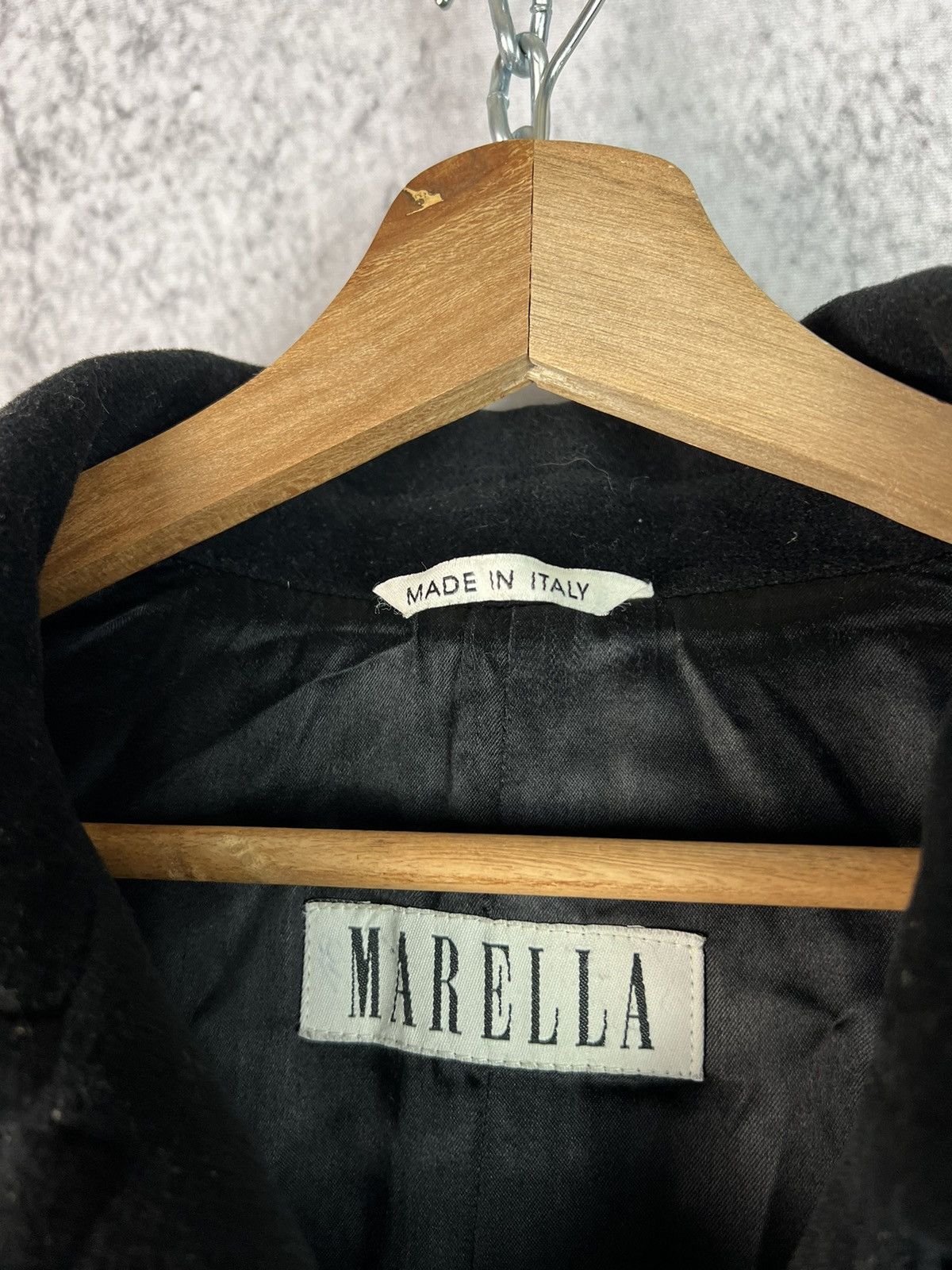 Marella designer luxury Black Coat Wool Agora Outerwear