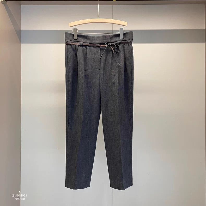 Brunello Cucinelli Brunello Cucinelli Gray Straight Pants - dmc Size US 38 / EU 54 - 1 Thumbnail