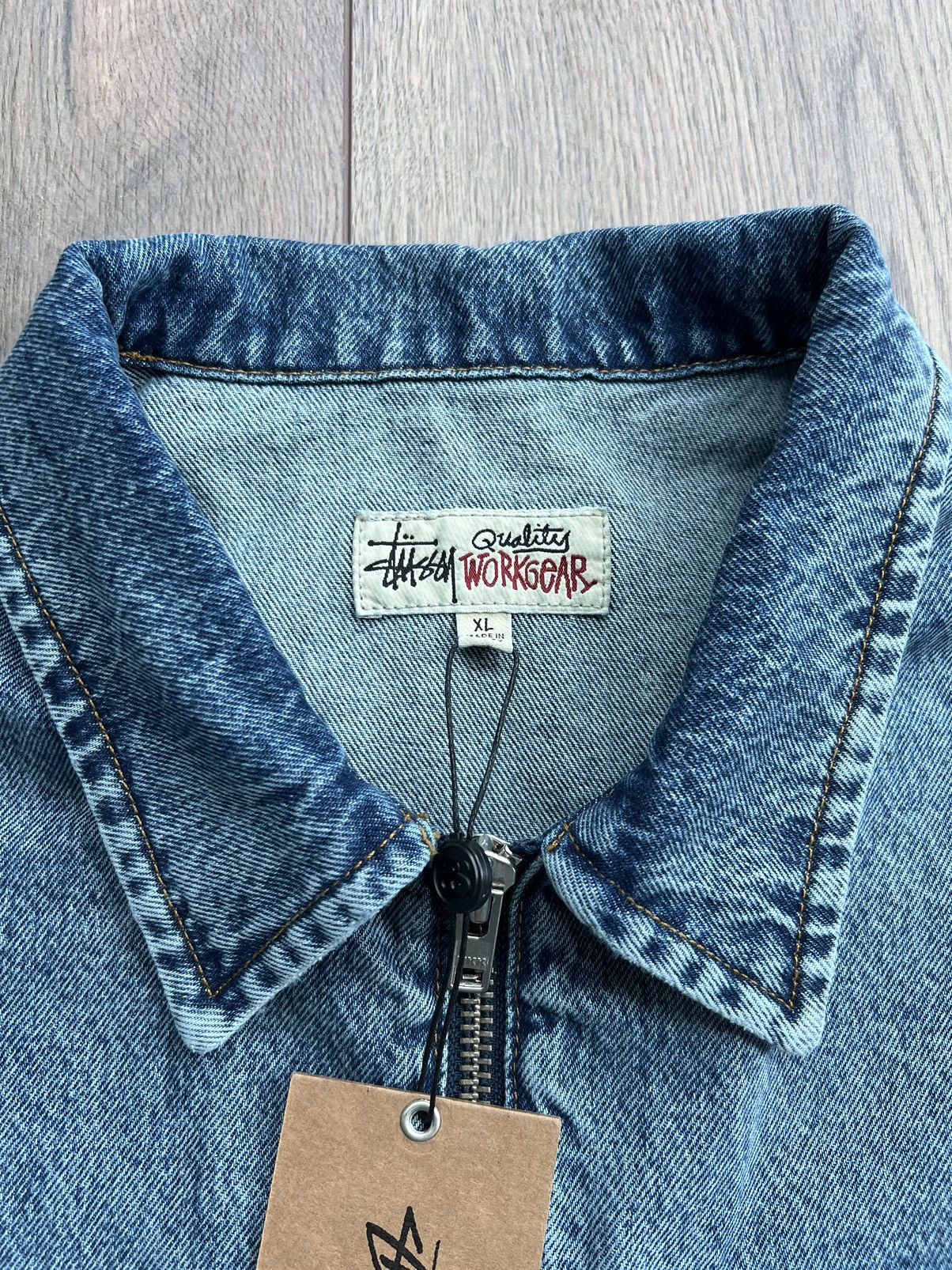 Stussy Stussy FW24 Denim Zip Up Work Jacket “Washed Blue” XL Size US XL / EU 56 / 4 - 4 Thumbnail