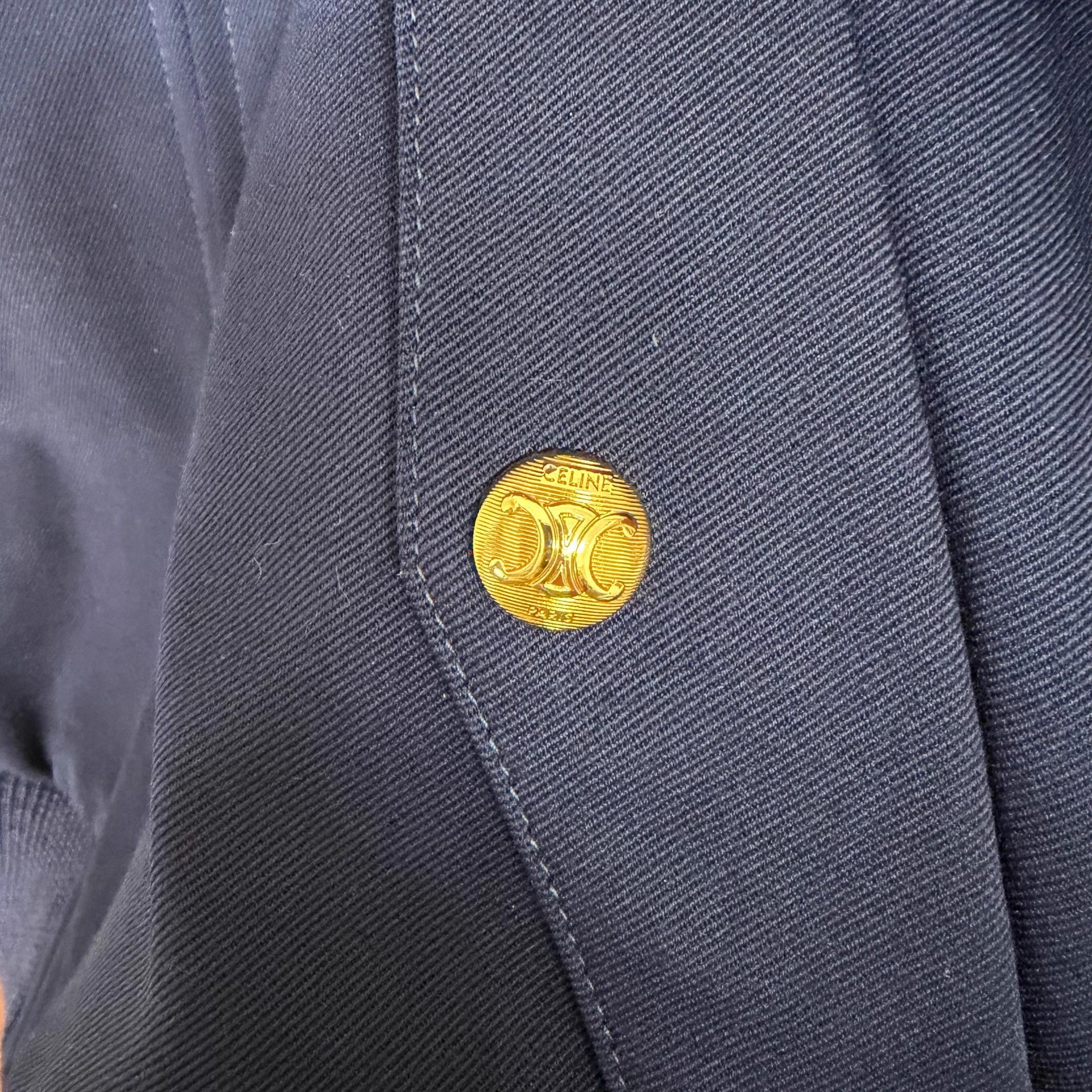 Celine CELINE 25ss stand-collar patch-pocket men's blue jacket Size US M / EU 48-50 / 2 - 6 Thumbnail