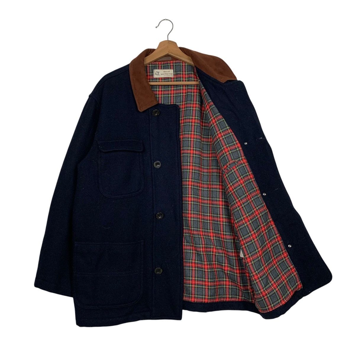 Vintage 90's Classic Wool Coat Tartan Lined City Casual #2776-C125 Size US M / EU 48-50 / 2 - 9 Thumbnail