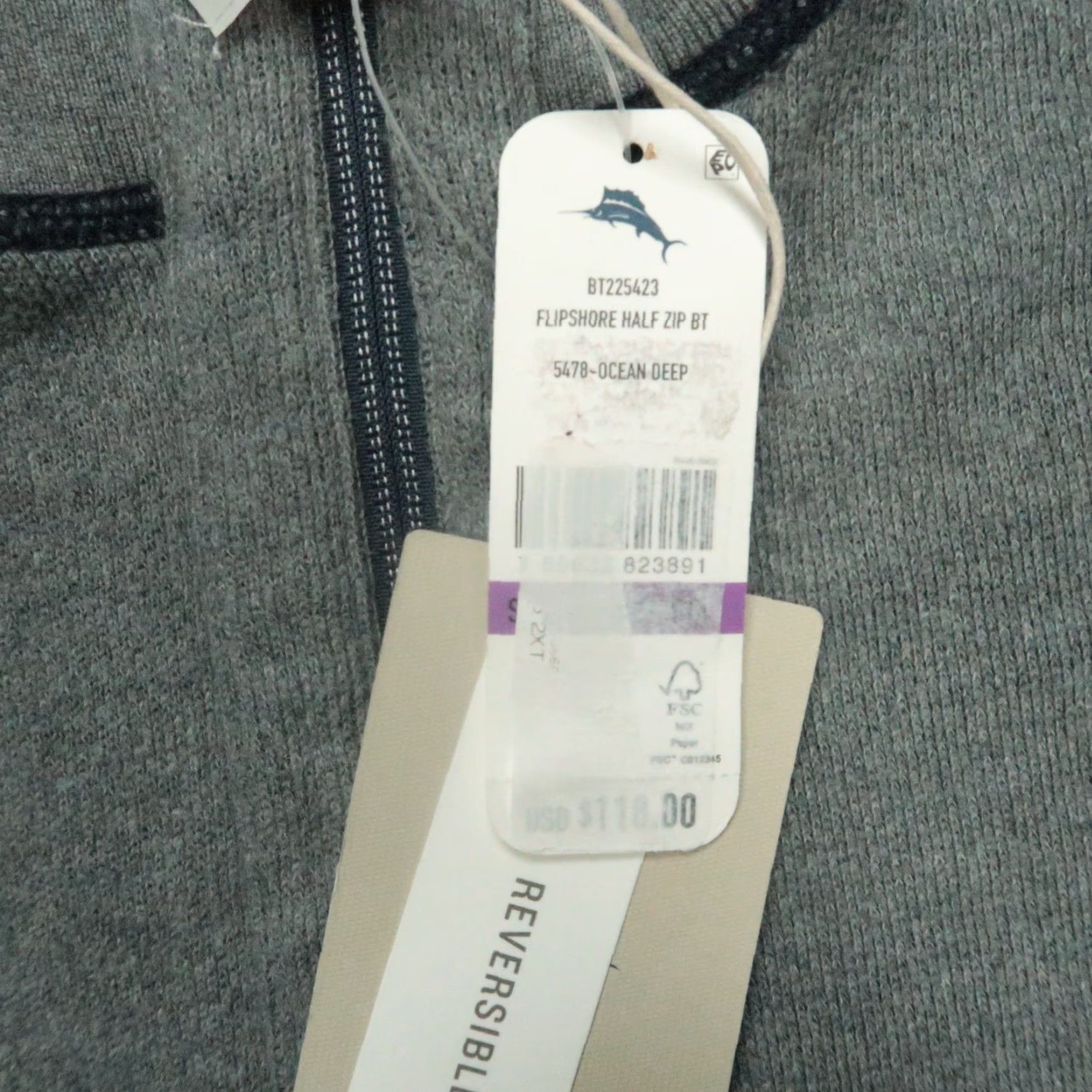 Tommy Bahama VINTAGE Tommy Bahama Sweater Shirt Men 2XL Reversible Half Zip Blue Gray 1/2 Zip Mock Neck Winter Fall 90s Mens Size US XXL / EU 58 / 5 - 6 Thumbnail