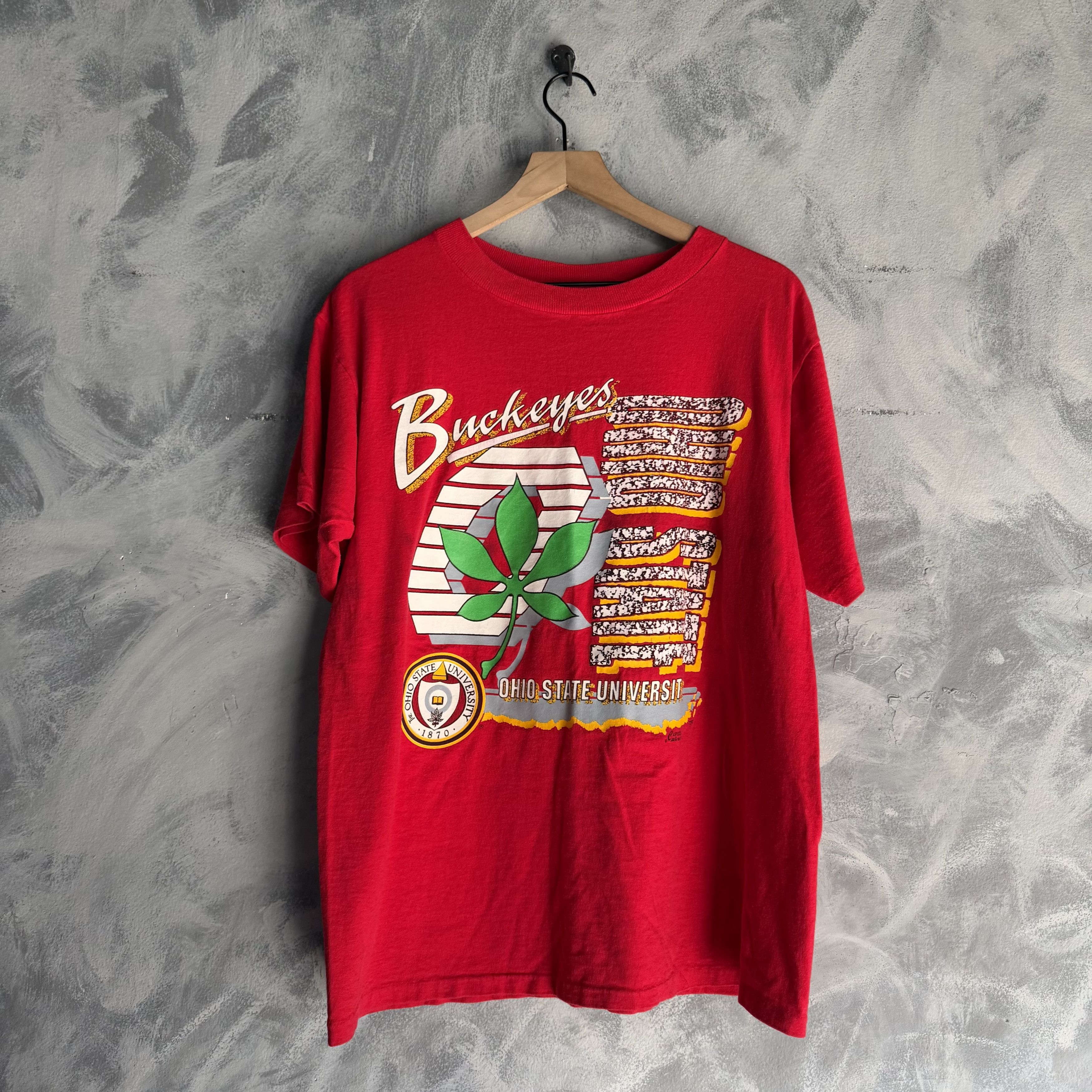 NCAA Vtg Ohio State Buckeyes T Shirt Large Red 90's NCAA Block Size US L / EU 52-54 / 3 - 1 Thumbnail