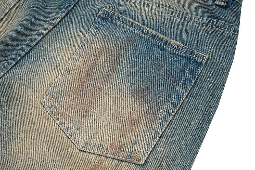Japanese Brand × Vintage Handmade Distressed Mud Dyed Dirty Baggy Blue Jeans Size US 36 / EU 52 - 7 Thumbnail