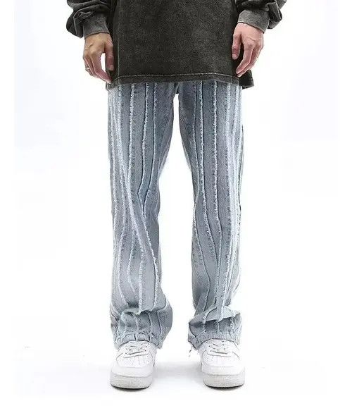 Jean Kasuga x Hioki Striped Baggy Flared Wide Leg Jeans y2k retro Size US 32 / EU 48 - 1 Thumbnail