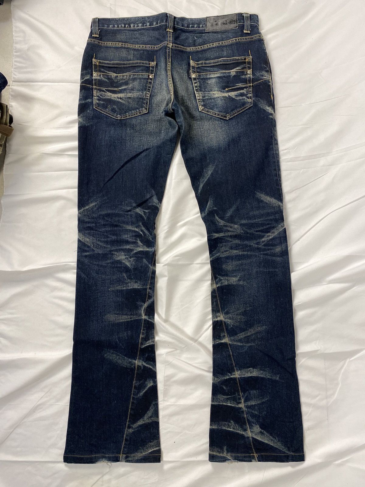 Tornado Mart Tornado Mart Wisker Washed Twisted Spiral Flared Style Denim Size US 34 / EU 50 - 11 Thumbnail