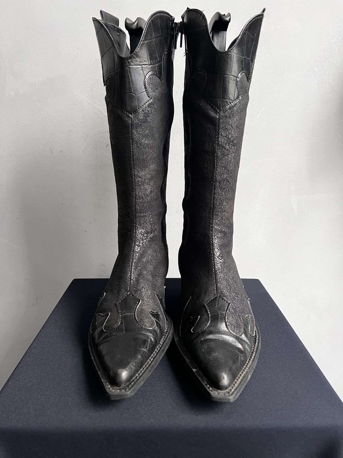 Western Rise Cowboy guidi style y2k boots Vintage Wester Grunge style Size US 7 / IT 37 - 2 Thumbnail