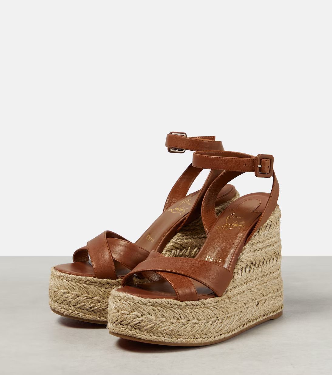 Christian Louboutin o1s1wg110924 Mariza Zeppa Heeled in Brown Size US 9 / IT 39 - 3 Thumbnail