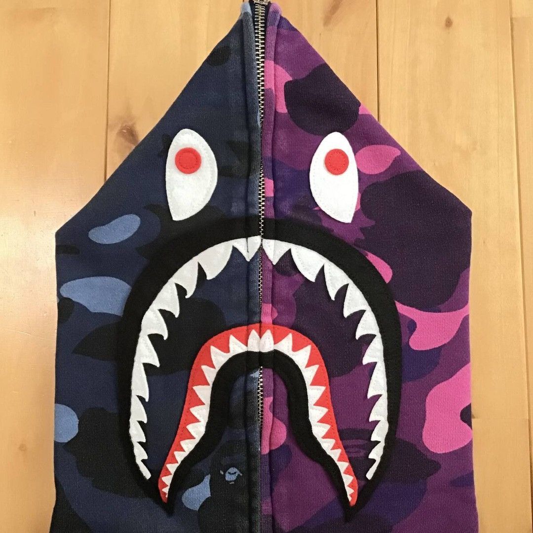 Bape BAPE Purple camo x Blue camo separate shark full zip hoodie Size US L / EU 52-54 / 3 - 4 Thumbnail