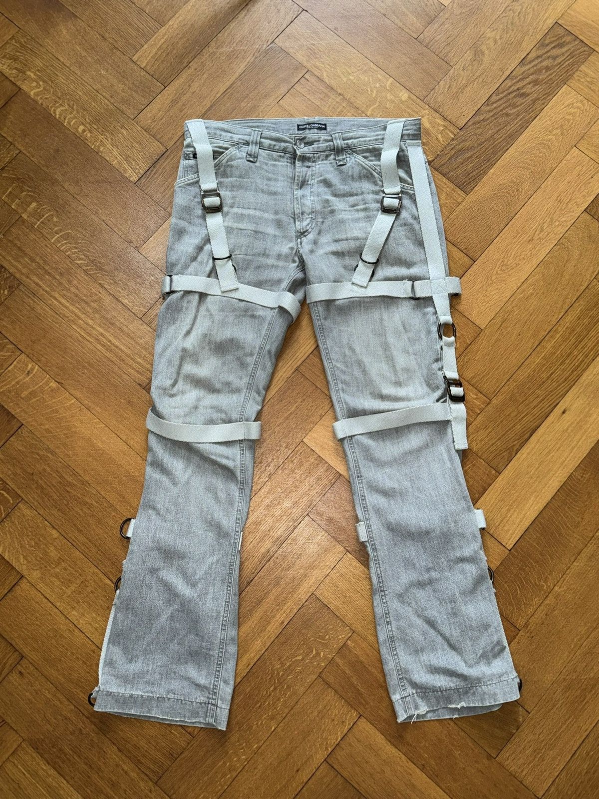 Dolce & Gabbana Dolce & Gabbana A/W2003 Runway Bondage Denim Size US 33 - 1 Thumbnail