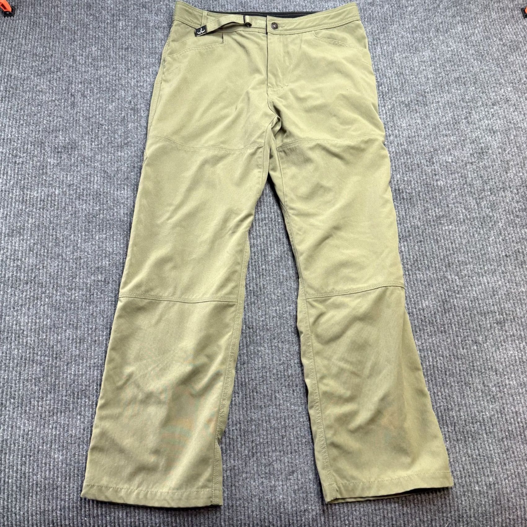 Prana prAna Pants Mens Large 34x30 Green Nylon Stretch Belted Hiking Travel Size US 33 - 2 Thumbnail