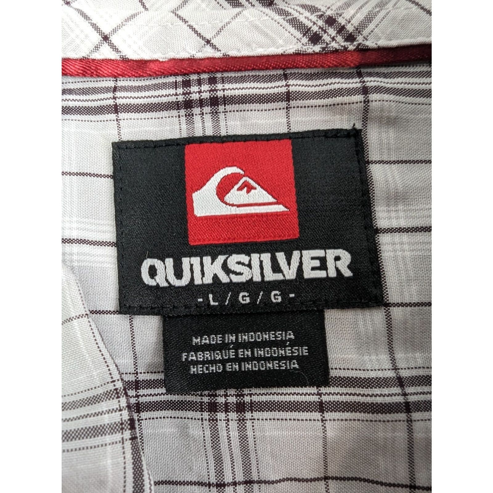 Quiksilver Quiksilver Shirt Men L Grey Rayon Blend Short Sleeve Button Skate Summer Casual Size US L / EU 52-54 / 3 - 6 Thumbnail
