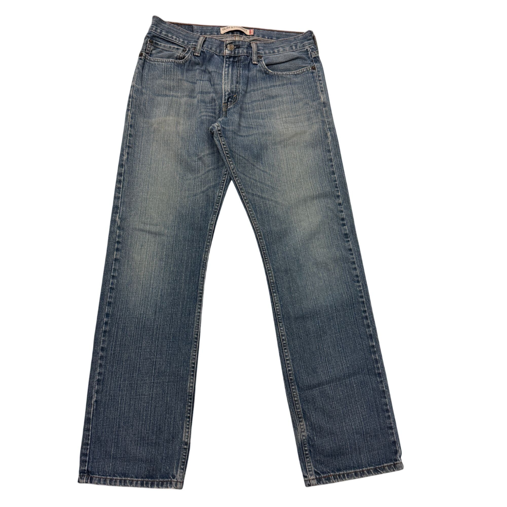 Levi's Y2K Levis 514 SLIM STRAIGHT Blue Jeans DISTRESSED Denim Pant Size US 33 - 2 Thumbnail