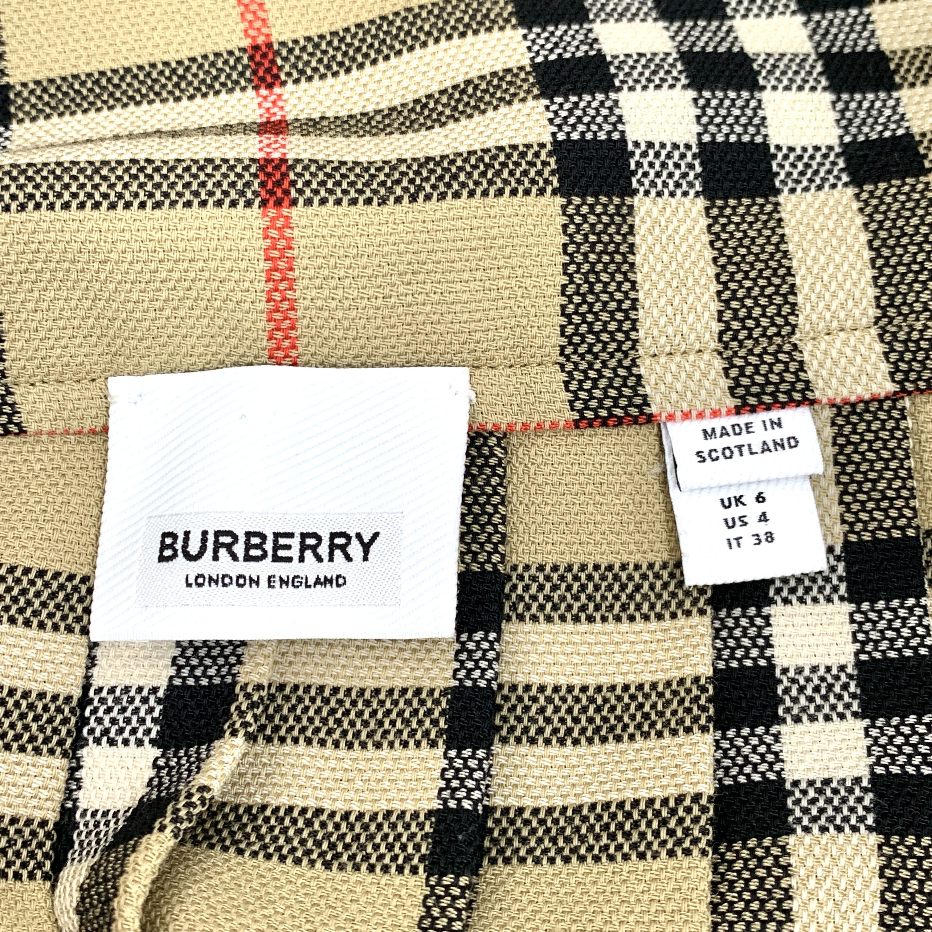 Burberry Burberry Brown Check Wool Pleated Mini Skirt (Size S) Size 26" / US 2 / IT 38 - 2 Thumbnail