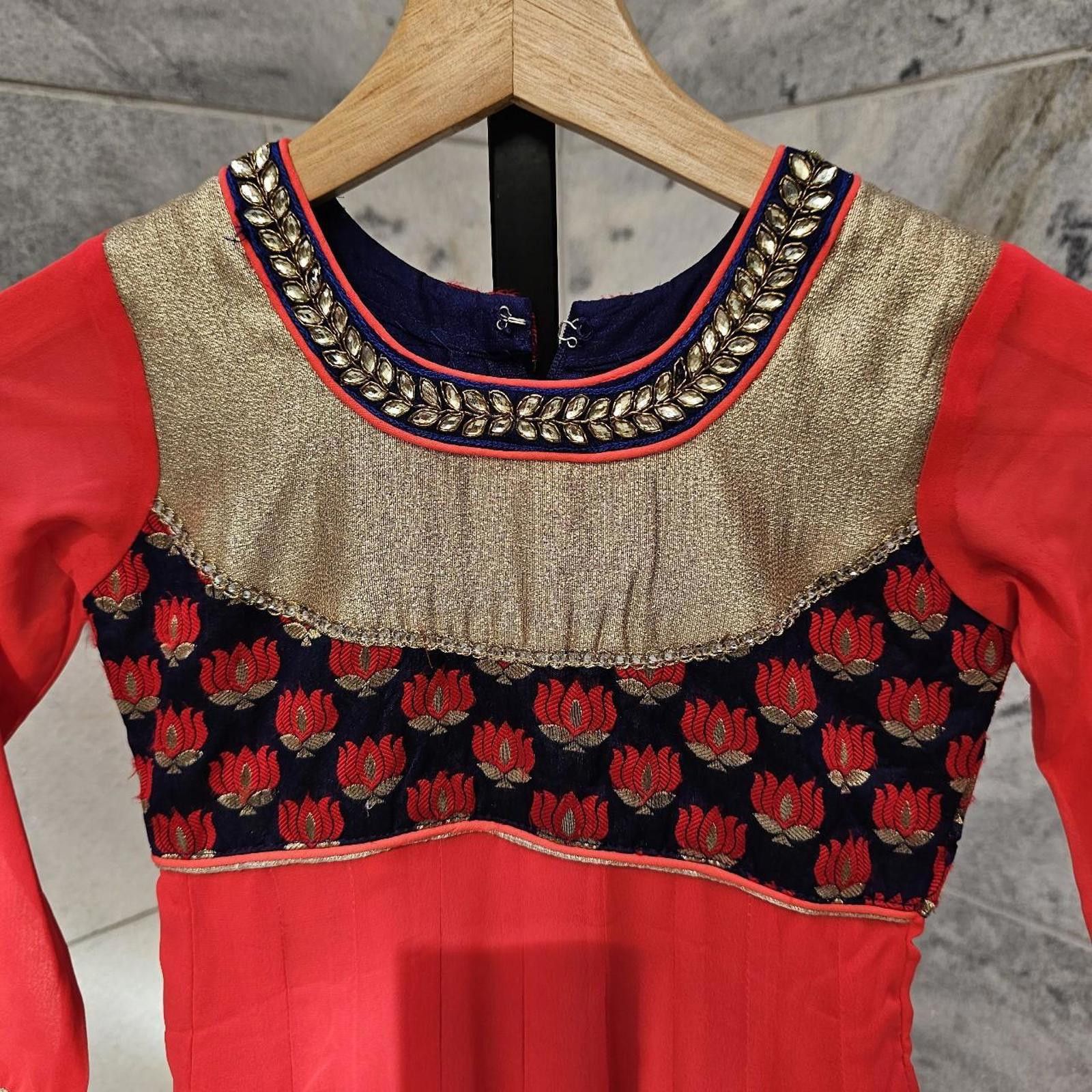 Other Kid's Red and Multicolored Kurta Style Dress Size ONE SIZE - 3 Thumbnail
