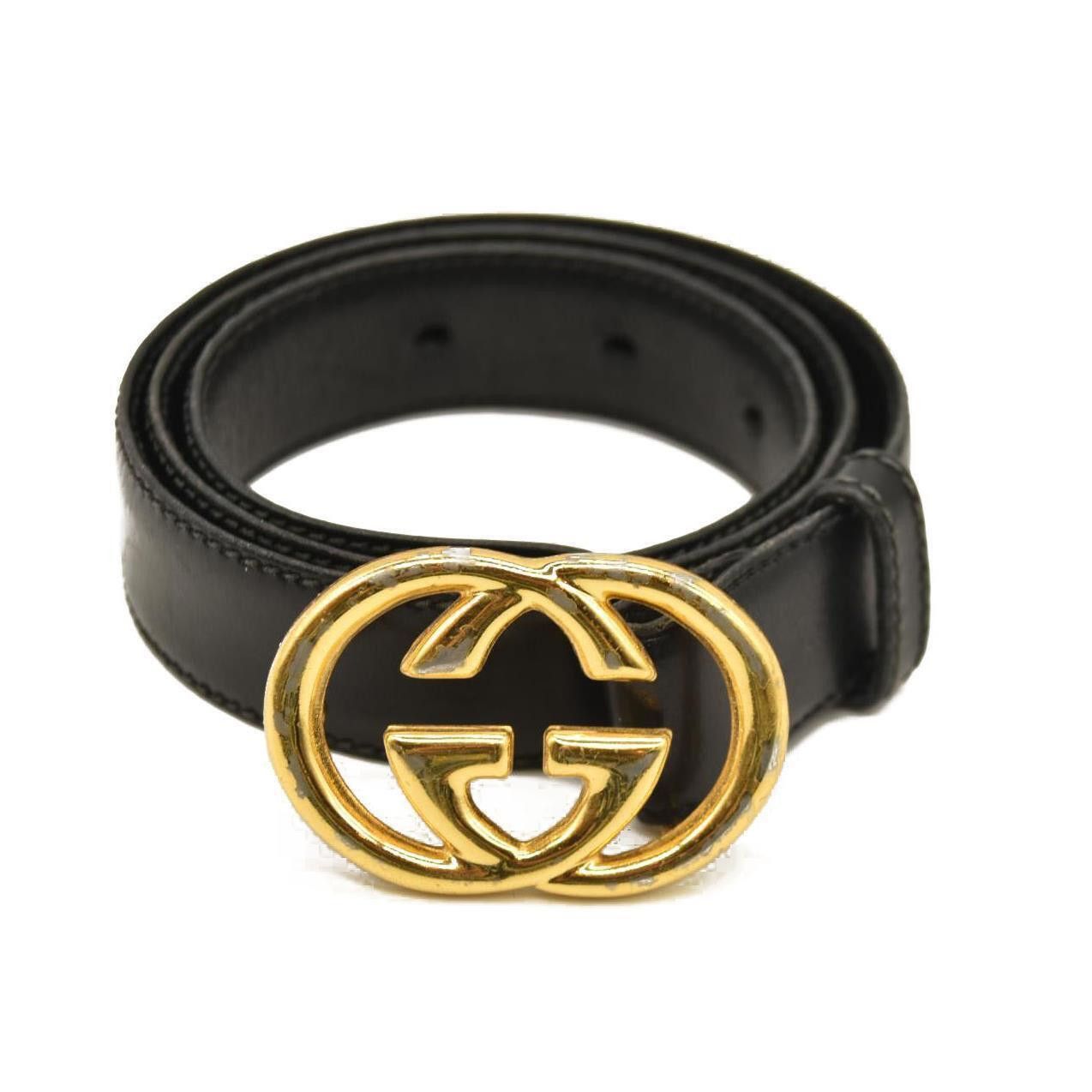 Gucci Gucci Calfskin Double G 20mm Belt 70 28 Black USED Size ONE SIZE - 1 Thumbnail