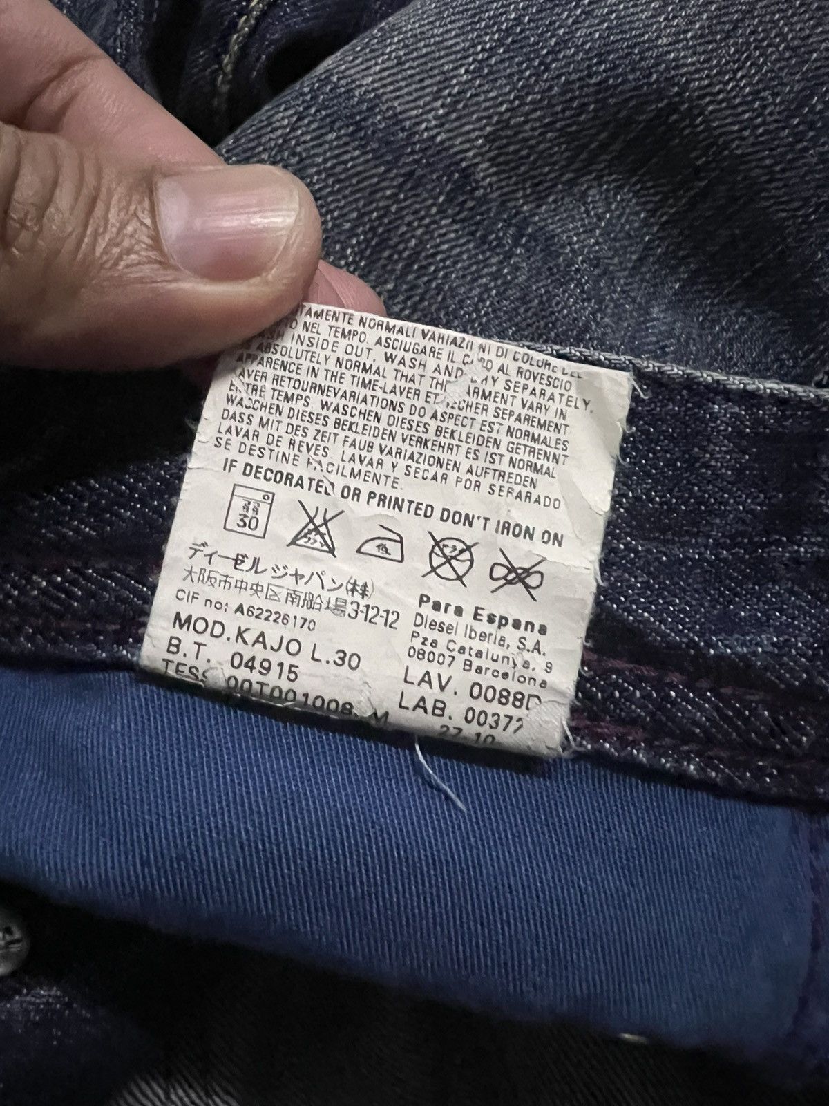 Diesel DIESEL INDUSTRY KAJO DISTRESSED JEANS Size US 30 / EU 46 - 23 Thumbnail