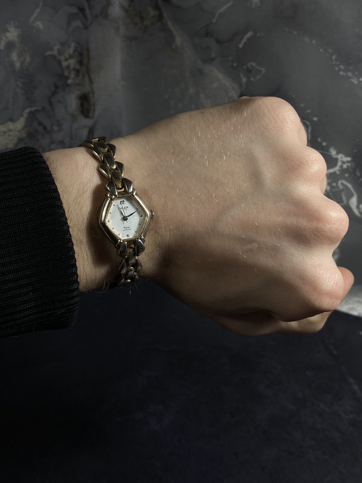 Jewelry Vintage Omax Hexagon Watch, Gold-Tone Bracelet Size ONE SIZE - 9 Thumbnail