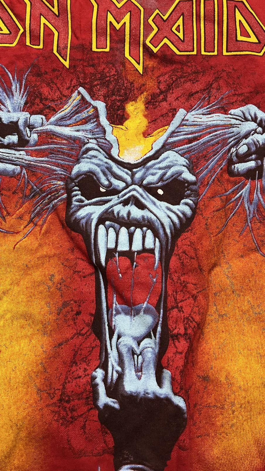 Band Tees 1993 Iron Maiden ripped head “a real dead one” rare t shirt Size US XL / EU 56 / 4 - 5 Thumbnail