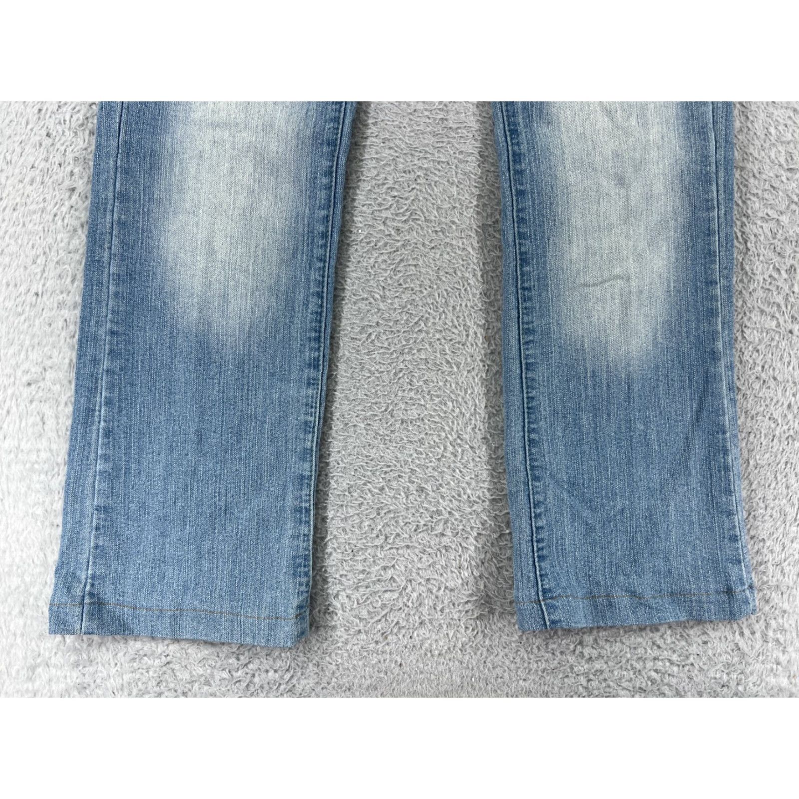 Vintage Jinzu Jeans Denim Womens 9 Blue Distressed Mid Rise 5-Pocket Style Bootcut Cotton Blend Jeans Womens Size 30" / US 8 / IT 44 - 5 Thumbnail