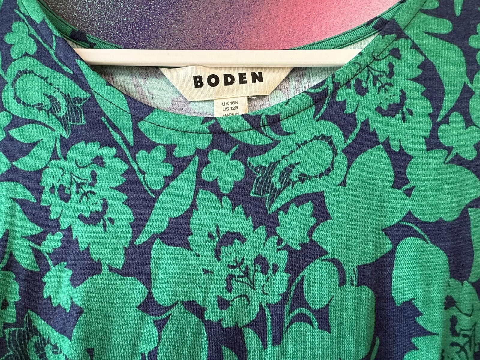 Other Boden Flippy Jersey Midi Dress in Meadow Green Floral Size XL / US 12-14 / IT 48-50 - 3 Thumbnail