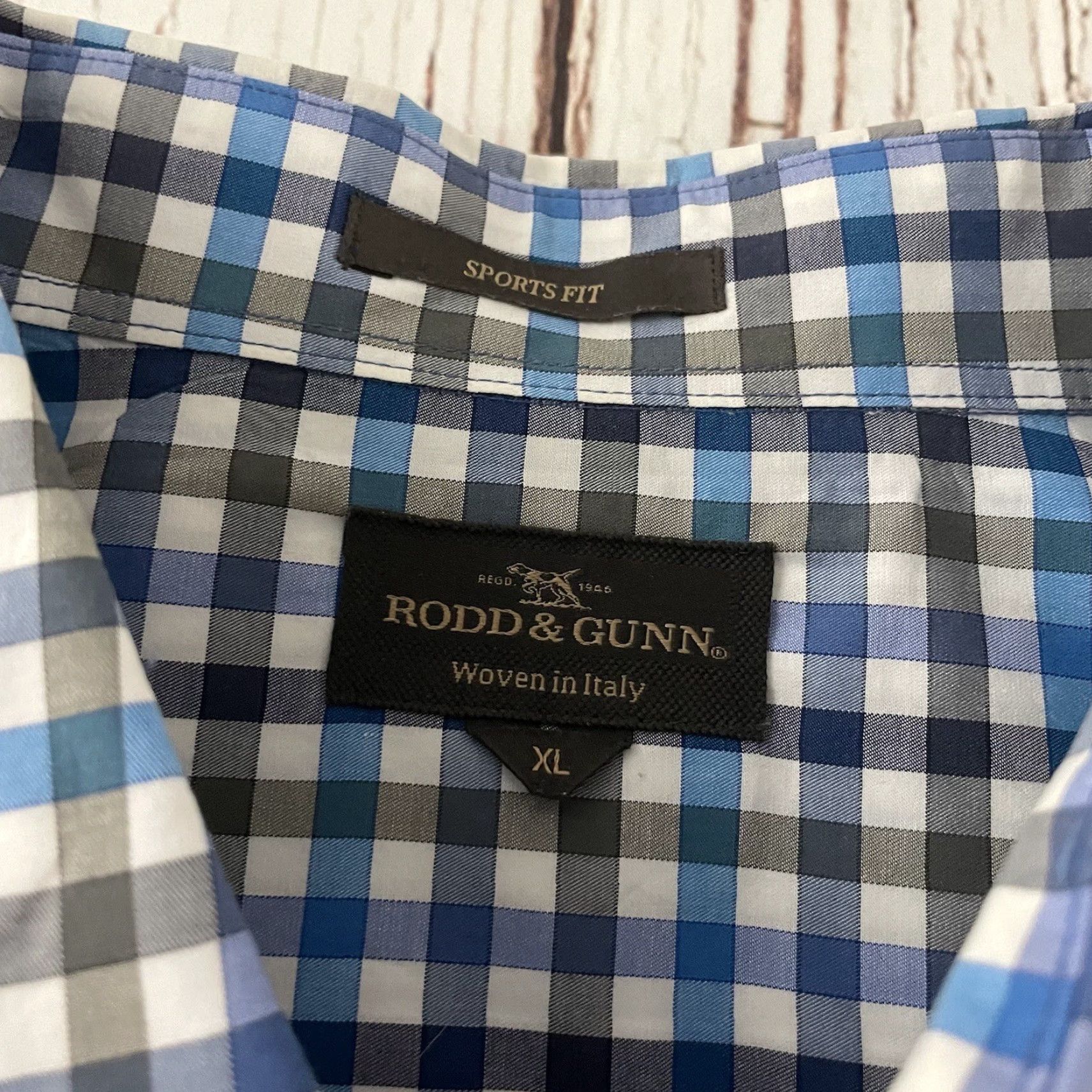 Rodd & Gunn Rodd & Gunn Sports Fit Plaid Long Sleeve Button Front Shirt XL Men Blue Cotton Size US XL / EU 56 / 4 - 2 Thumbnail
