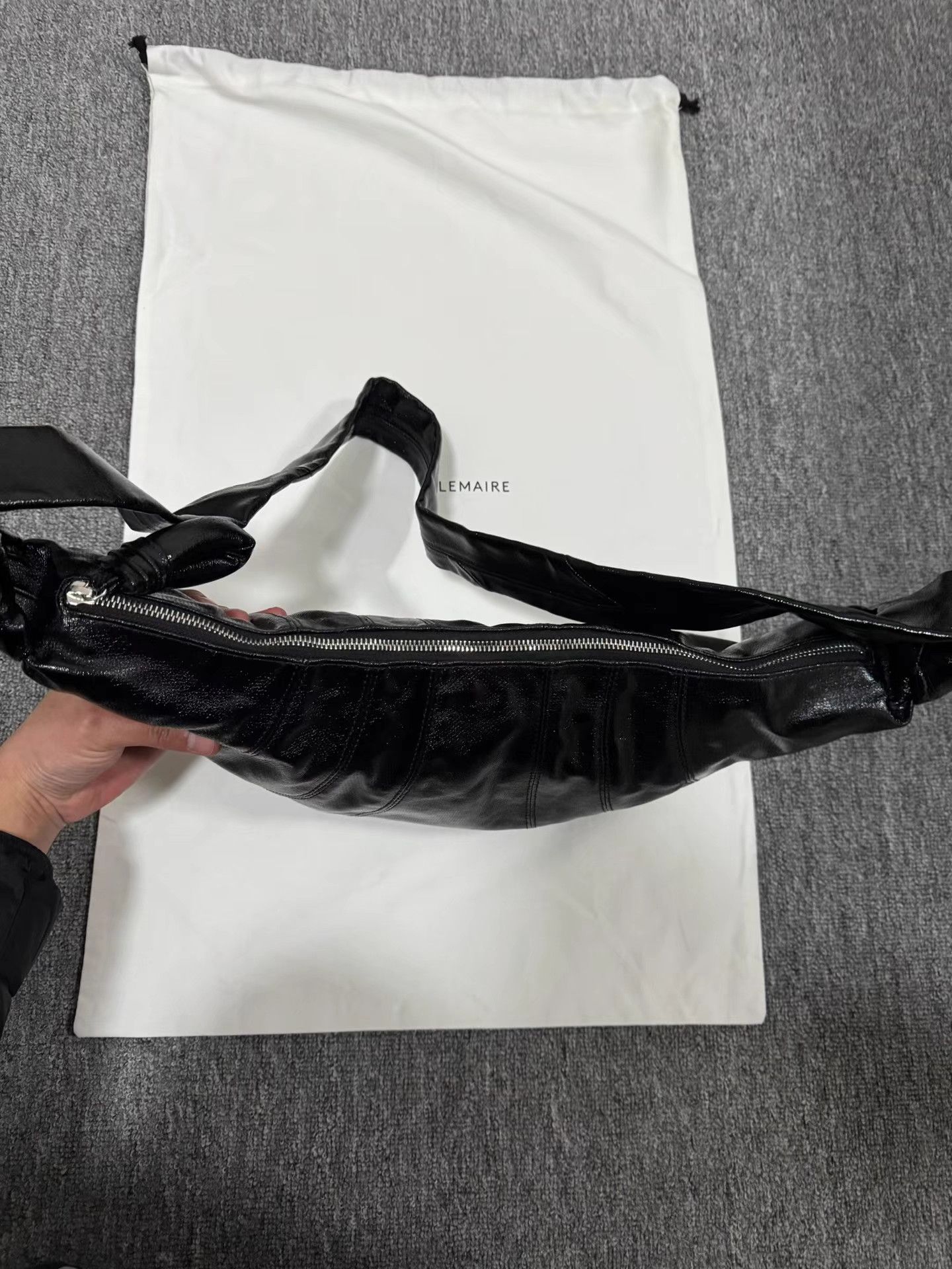 Lemaire Lemaire medium black coated Croissant bag Size ONE SIZE - 6 Thumbnail