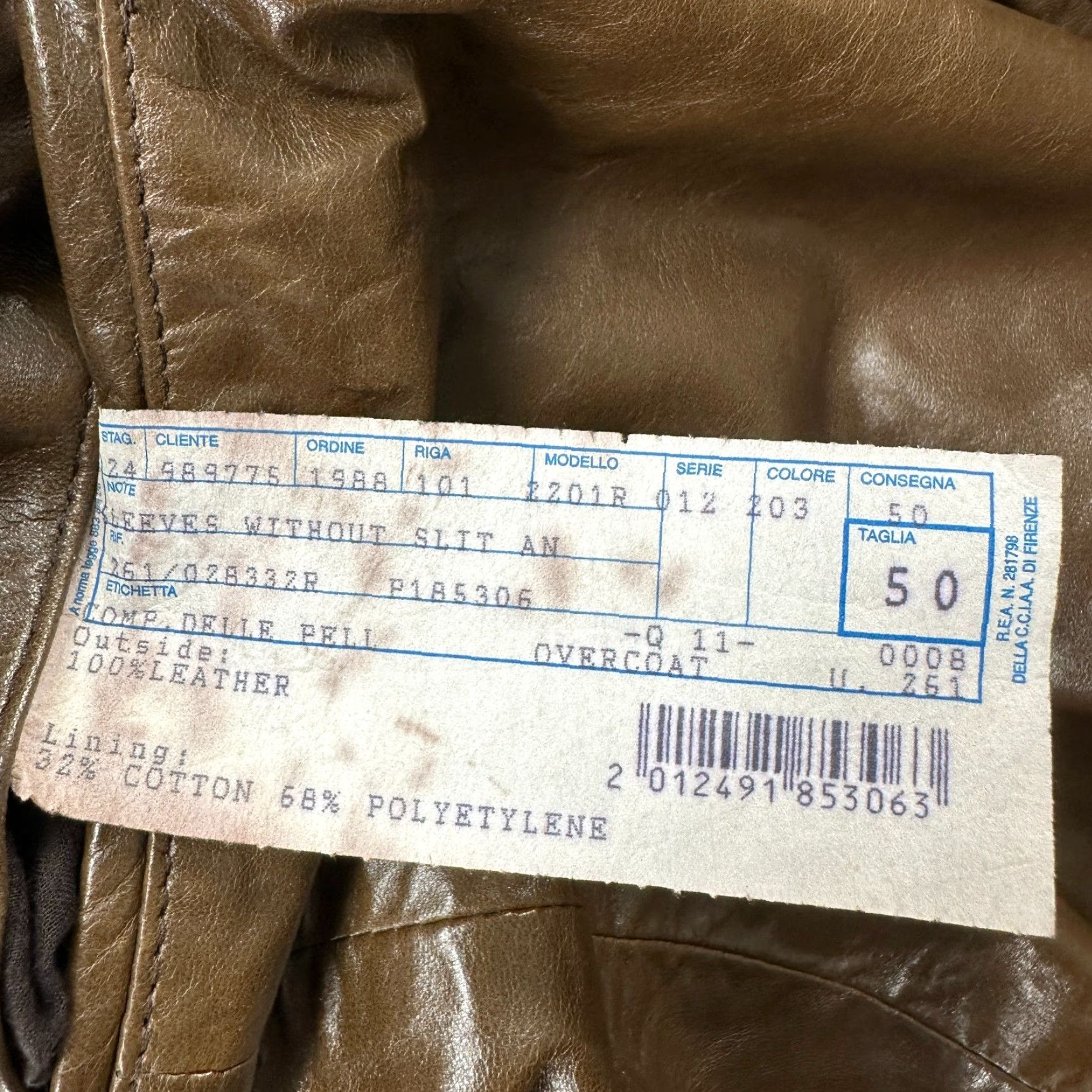 Vintage VINTAGE Compagnia Delle Pelli Coat Mens 40 Brown Overcoat Leather Long Button Jacket Casual Winter 40 Mens Brown Regular Vintage Size US XXS / EU 40 - 7 Thumbnail