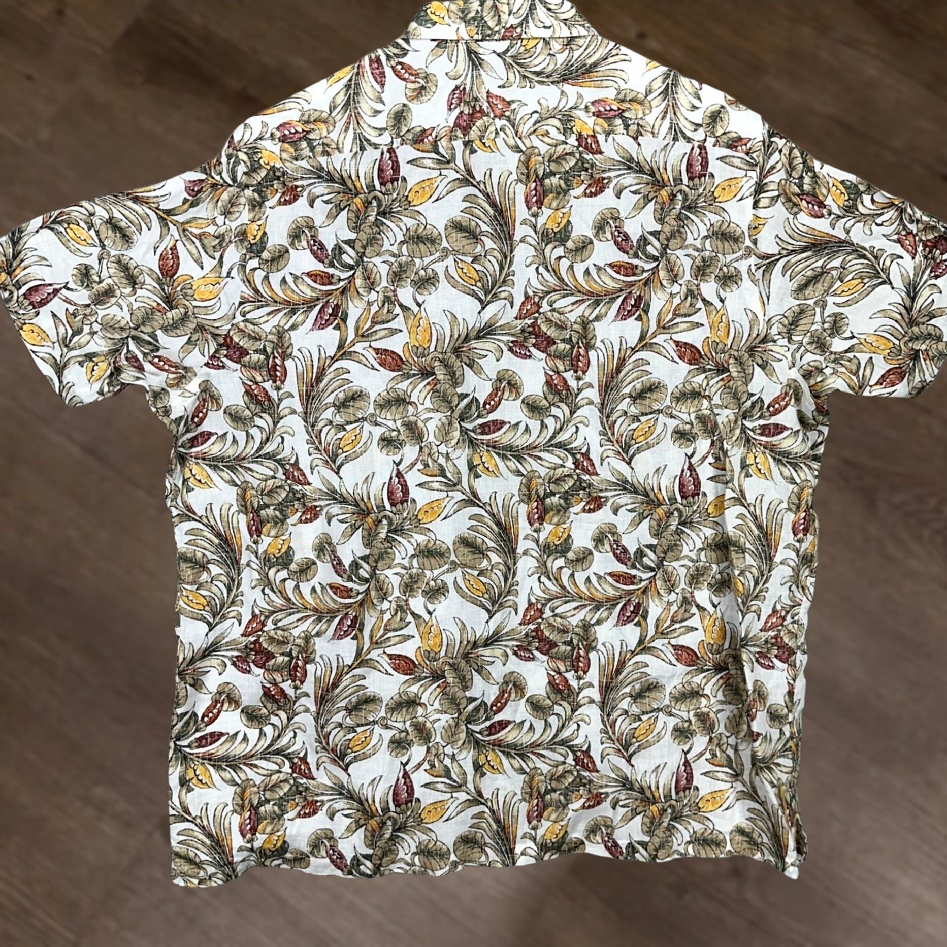Tasso Elba Tasso Elba Button-Up Shirt Mens 2XL Tan Linen Hawaiian Short Sleeve Floral Breathable All Seasons Multicolor Shirt Mens 2XL Size US XXL / EU 58 / 5 - 1 Thumbnail