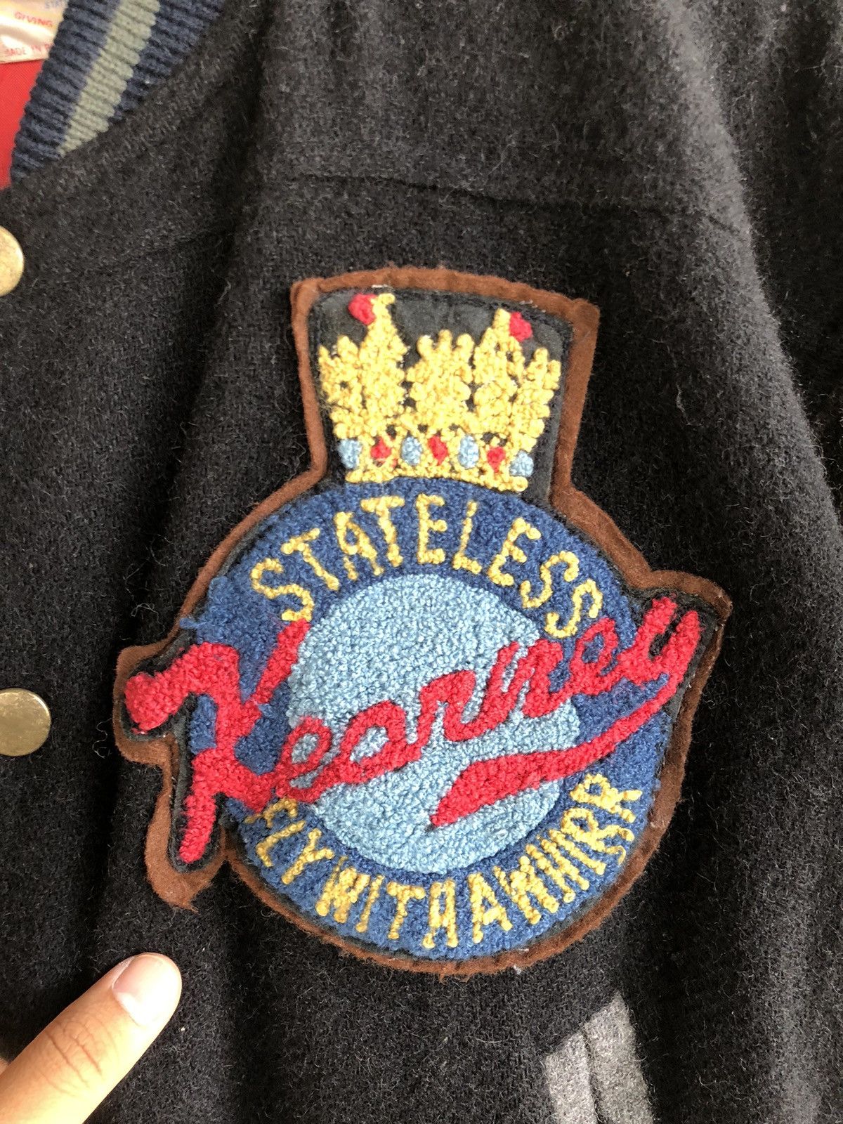 MLB Vintage KEARNEY HOUSE Fighter baseball wool Varsity jacket Size US L / EU 52-54 / 3 - 5 Thumbnail