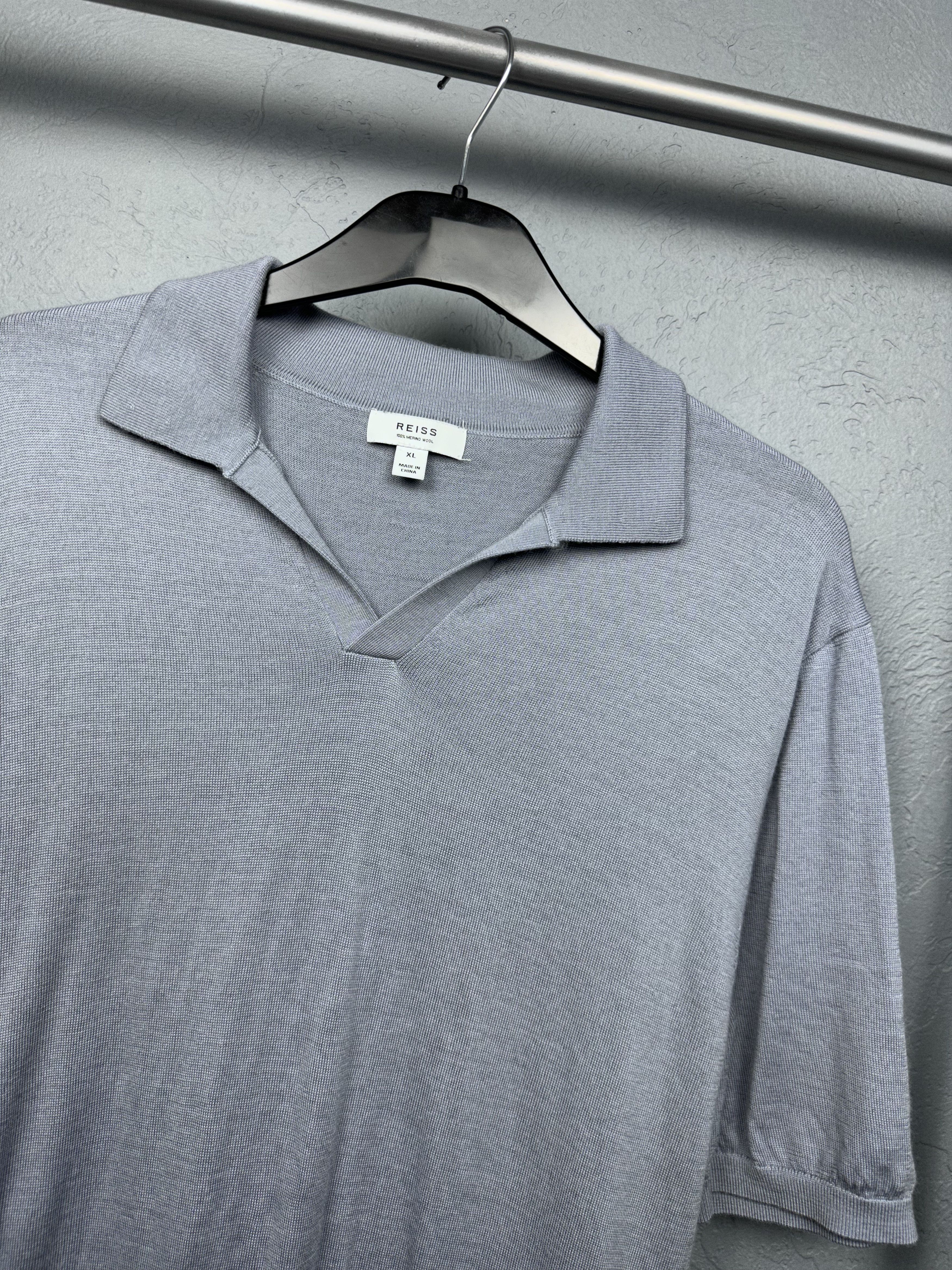 Reiss × Vintage Reiss Mens 100% Merino Wool Polo Shirt Size US XL / EU 56 / 4 - 2 Thumbnail
