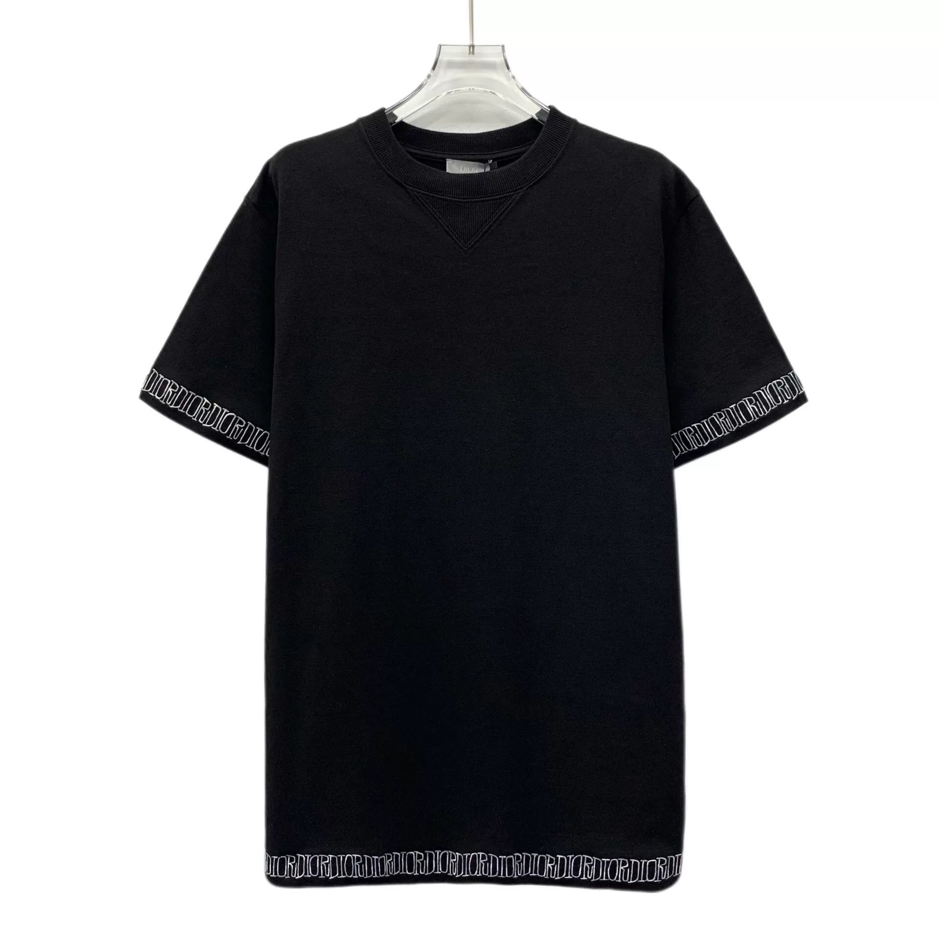 Dior black logo embroidered cotton t-shirt Size US XS / EU 42 / 0 - 1 Thumbnail