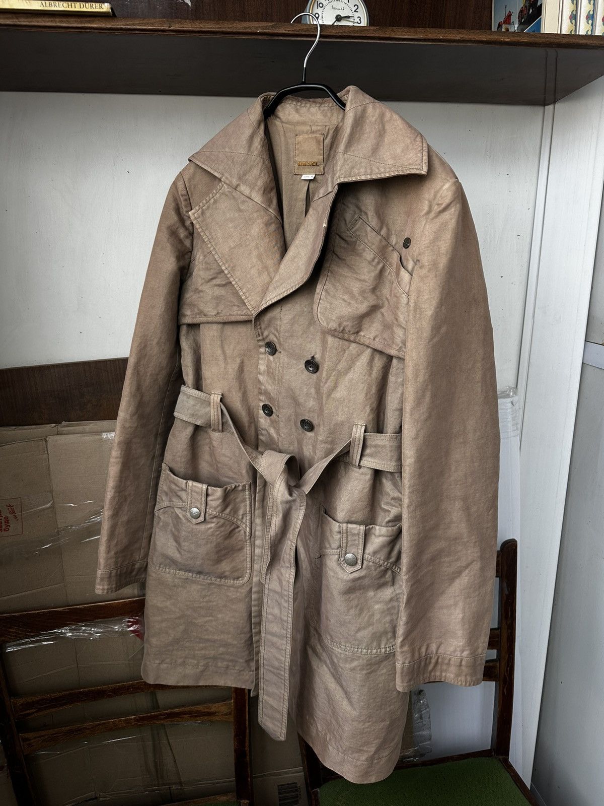 ジャケット・アウター archive DIESEL Military trench coat ジャケット・アウター Military archive trench DIESEL coat