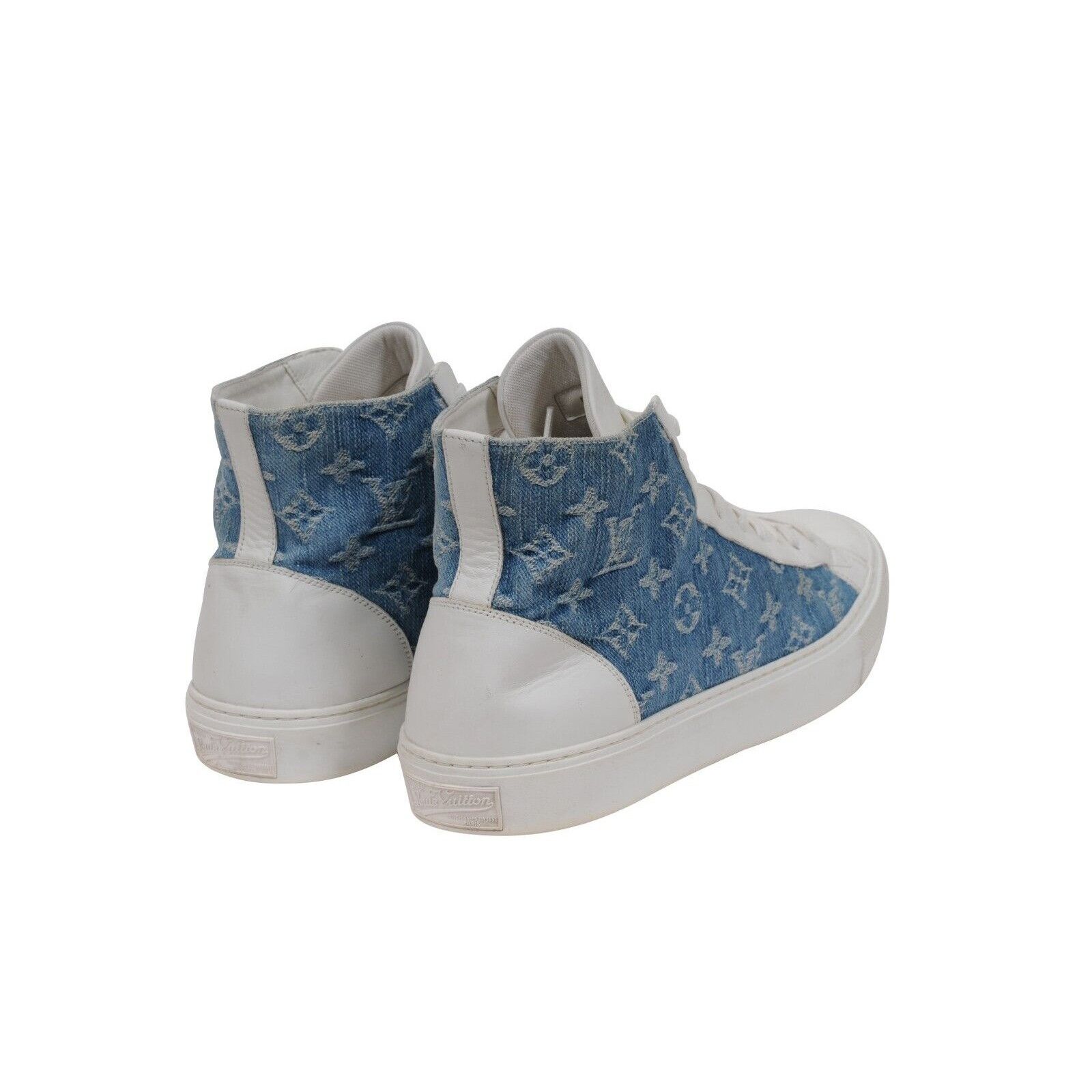 Louis Vuitton White Blue Denim LV Tattoo High Top Sneakers - 01897 Size US 9 / EU 42 - 6 Thumbnail