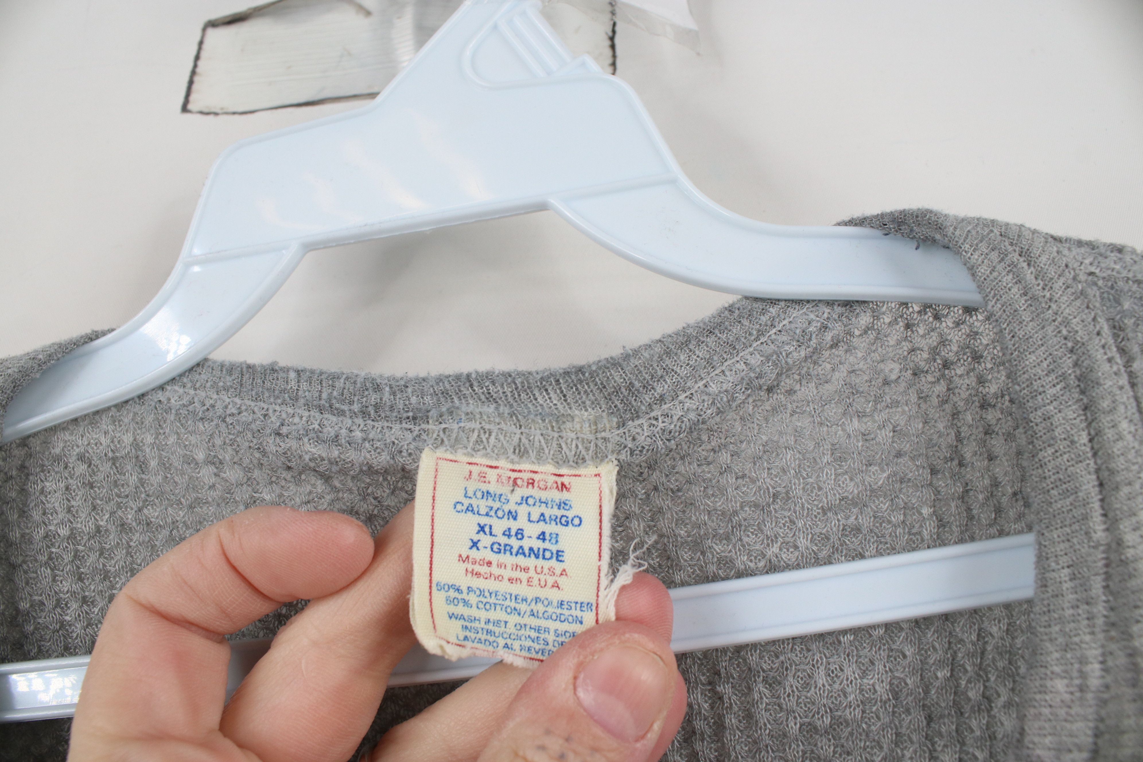 Vintage Vintage 70s Streetwear Thermal Waffle Knit T-Shirt Gray USA Size US XL / EU 56 / 4 - 7 Thumbnail