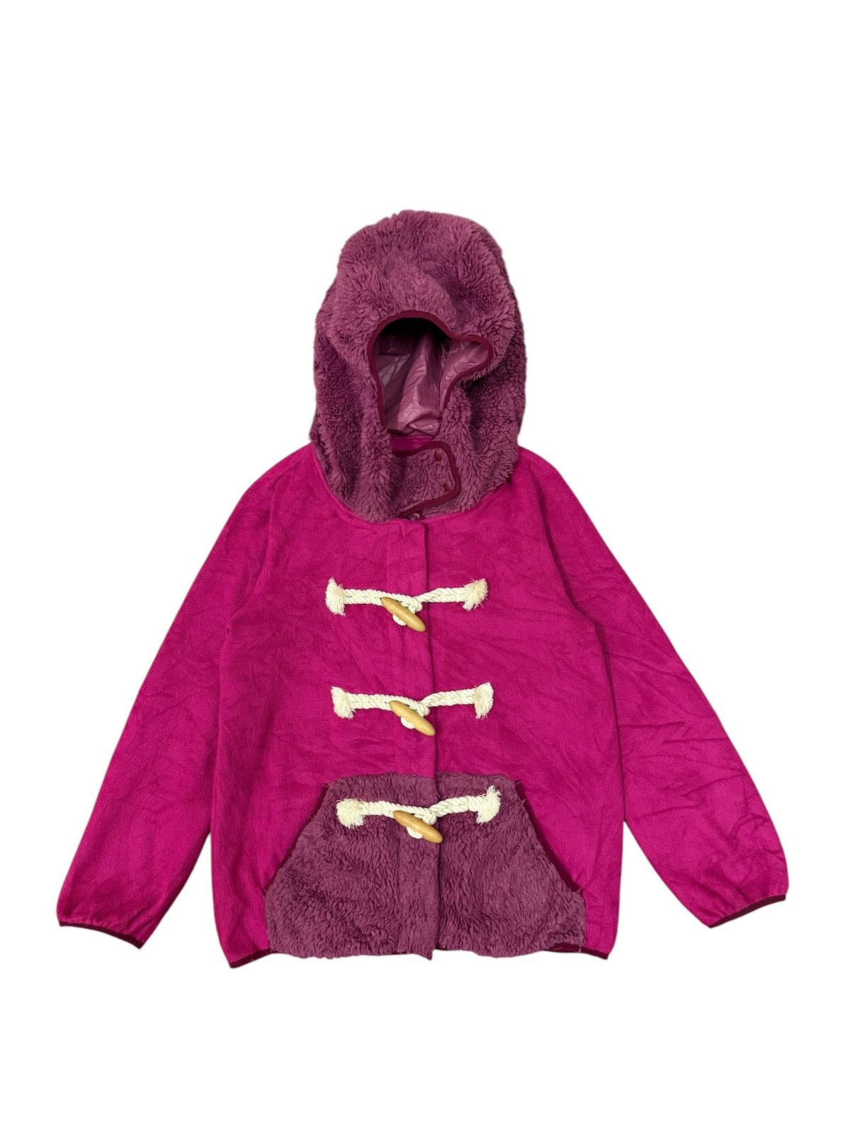 Issey Miyake × Japanese Brand × mercibeaucoup Mercibeaucoup x Jevous Enprie Shearling Duffle Hoodie Jacket Size US S / EU 44-46 / 1 - 1 Thumbnail