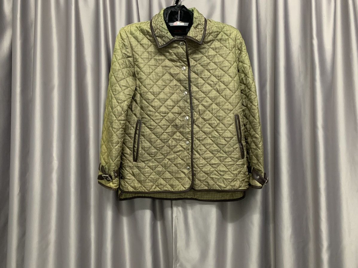 image of 90's Coach Monogram Quilted Jacket Sunfaded in Gold, Men's (Size Small)