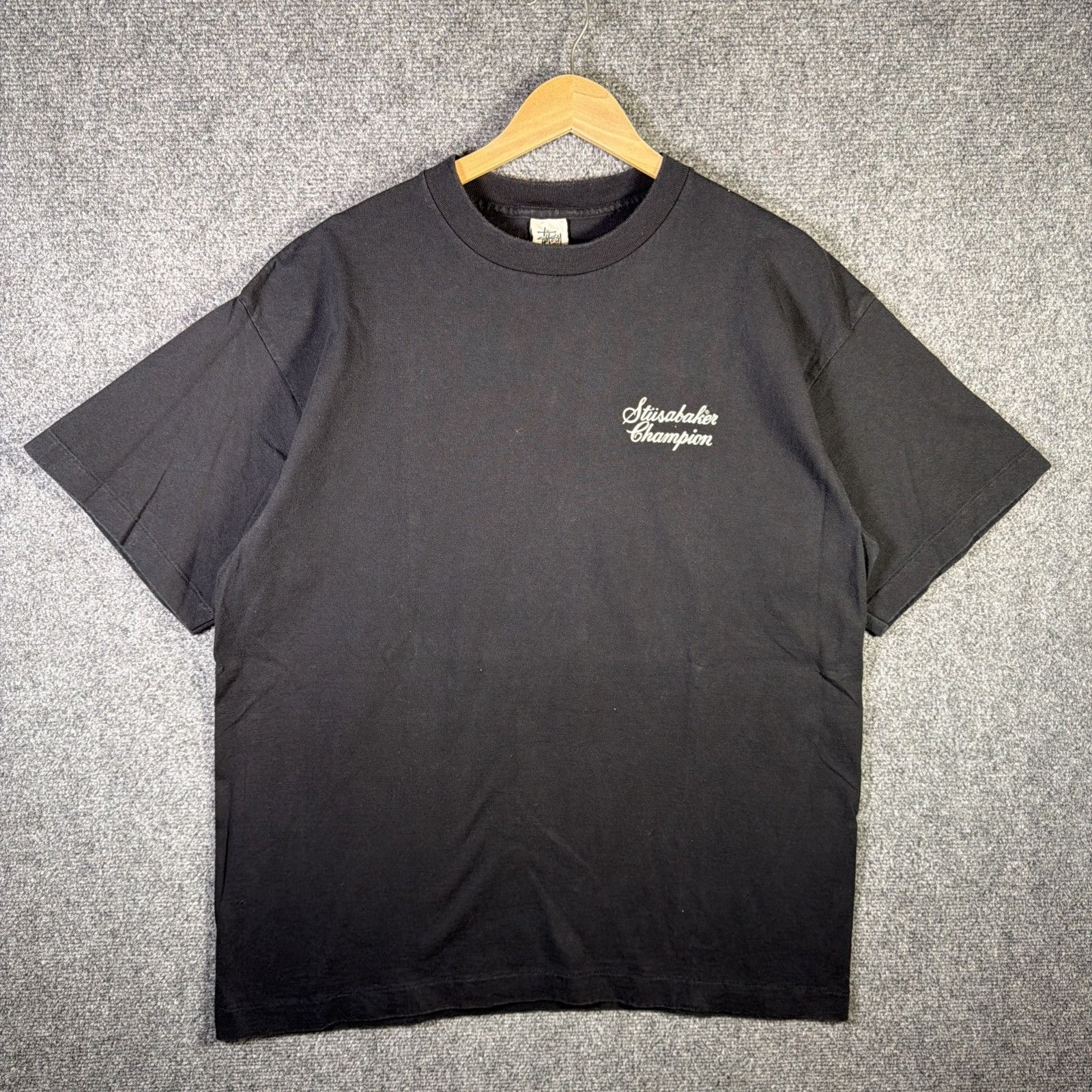 Stussy Vintage Stussy Shirt XL Black 90s Stusabaker Champion Size US XL / EU 56 / 4 - 2 Thumbnail