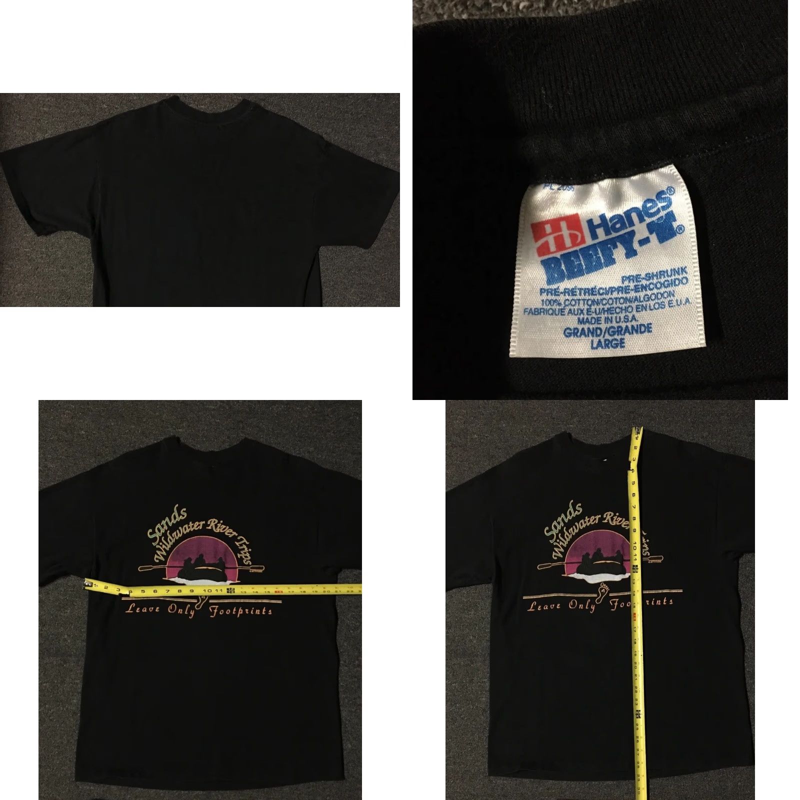 Vintage VINTAGE Sands Wild Water River Rafting Faded Shirt L Black 90s Grunge USA Mens T-Shirt Rock Bar Skate Beach Retro Hiking USA Badges Size US L / EU 52-54 / 3 - 8 Thumbnail