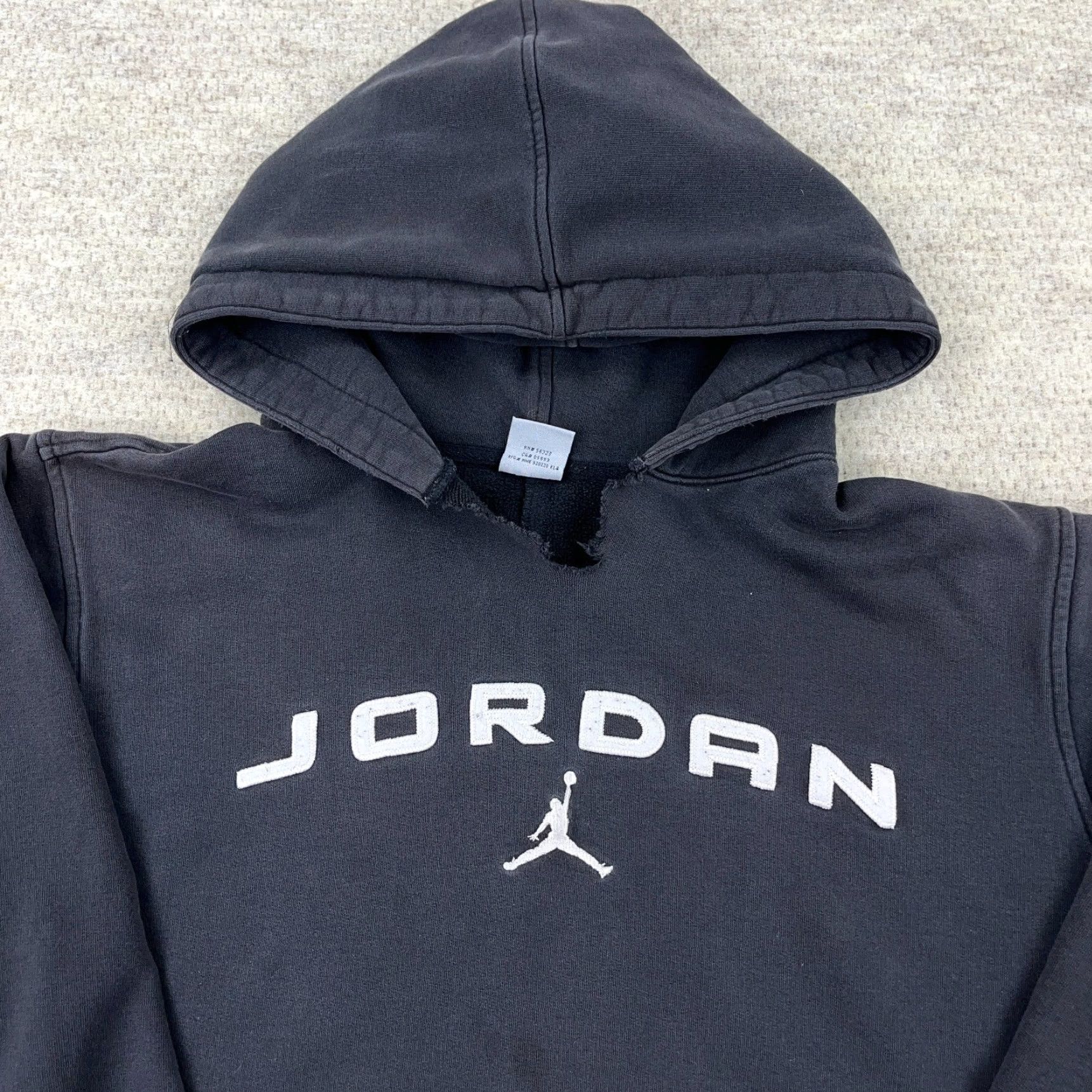 Jordan Brand VINTAGE Jordan Hoodie Men 2XL Black Sweatshirt Spell Out Faded Jump Man Size US XXL / EU 58 / 5 - 2 Thumbnail