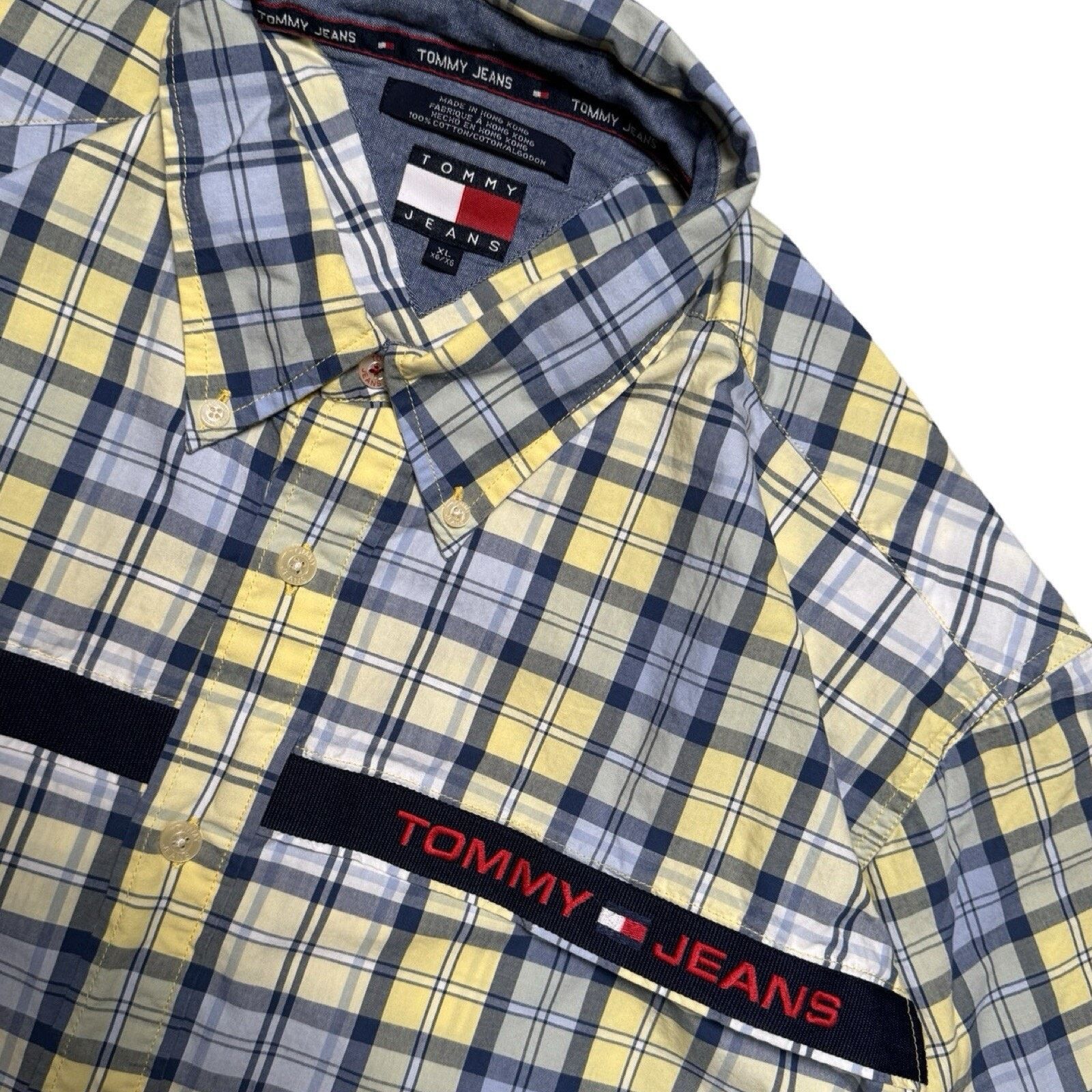 Tommy Hilfiger Vintage Y2K Tommy Jeans Hilfiger Button Shirt Plaid XL Size US XL / EU 56 / 4 - 2 Thumbnail