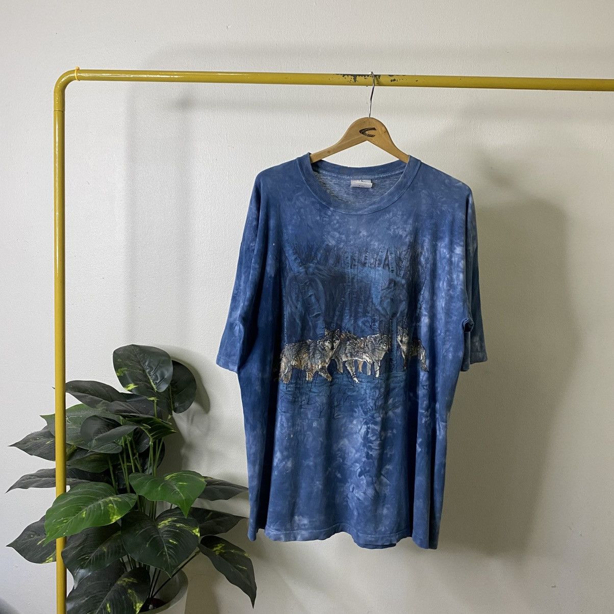 Vintage 1990s Wolf Habitat Tie Dye Liquid Blue Style Tee Size US XL / EU 56 / 4 - 1 Thumbnail