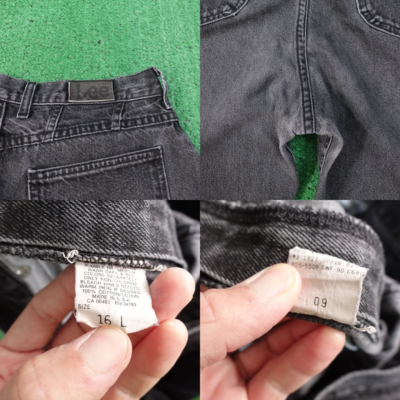 Lee VINTAGE LEE BLACK TAPERED JEANS WOMENS 16 REGULAR 30X31 USA MADE Size 38" / US 16 / IT 52 - 8 Thumbnail