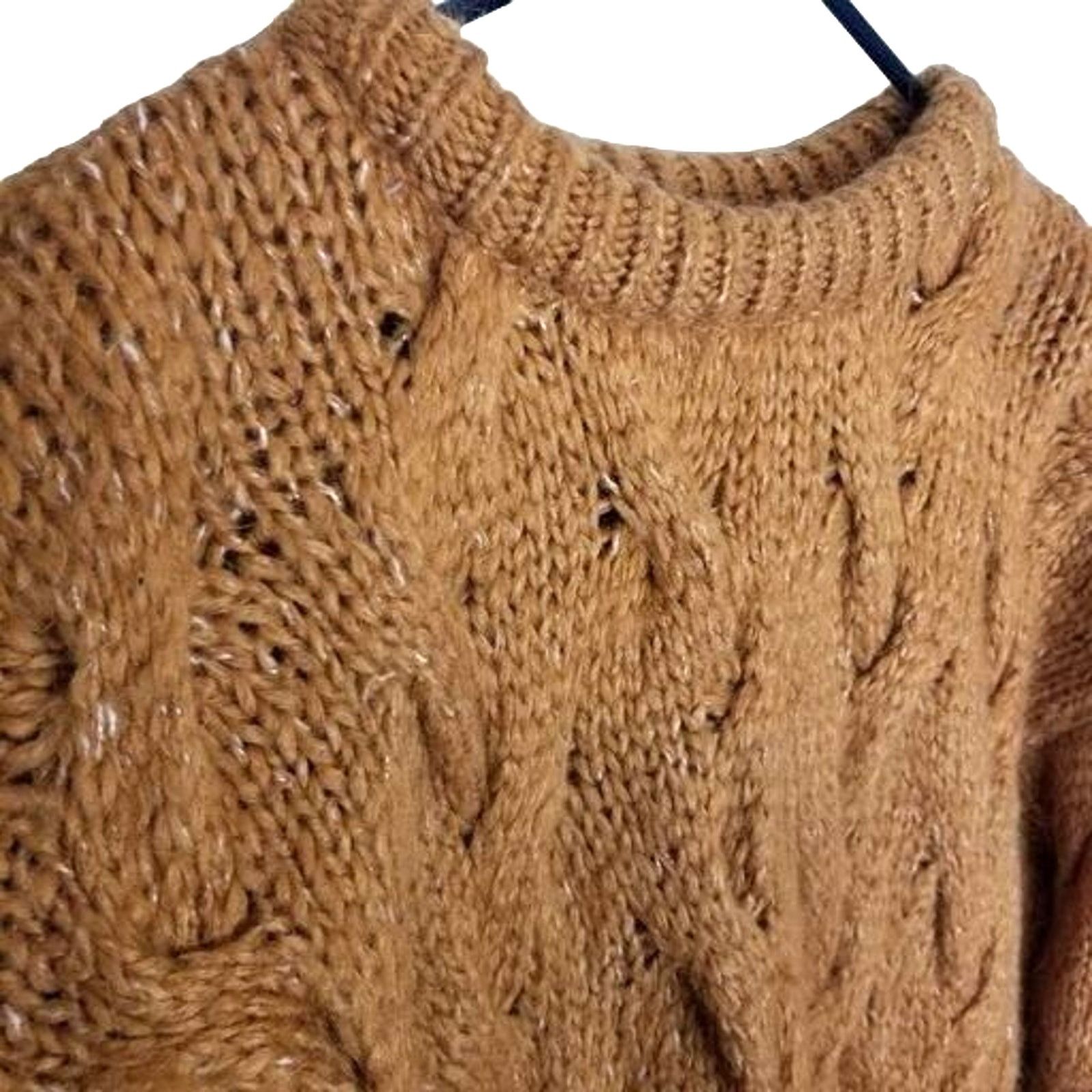 Zara ZARA Womens Cable Knit Wool Mohair Sweater Chunky Oversized Size S / US 4 / IT 40 - 5 Thumbnail
