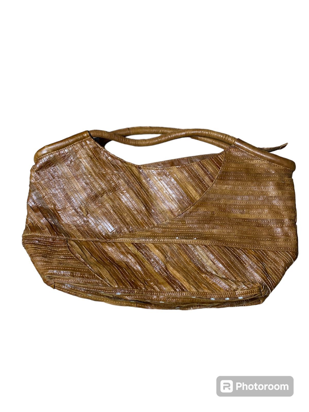Genuine Leather Brown Goa leather patchwork tote bag Size ONE SIZE - 2 Thumbnail
