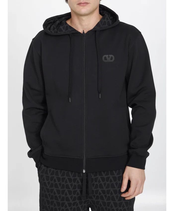 Valentino o1y0525 Logo Hoodie in Black Size US L / EU 52-54 / 3 - 3 Thumbnail