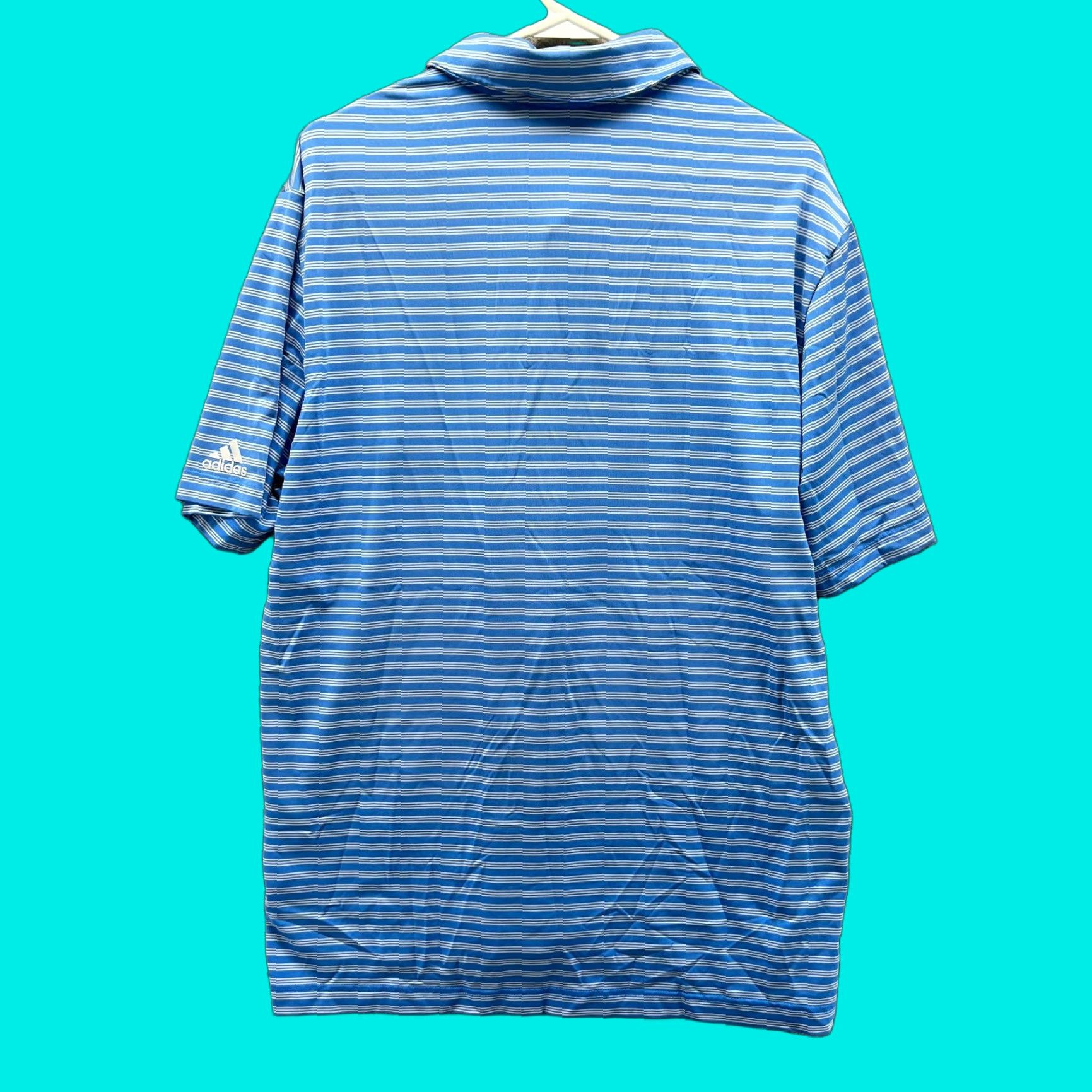 Adidas Adidas Polo Shirt Mens Large Blue Striped Golf Golfer Ultimate 2.0 Knit Athletic Shirt Size US L / EU 52-54 / 3 - 1 Thumbnail